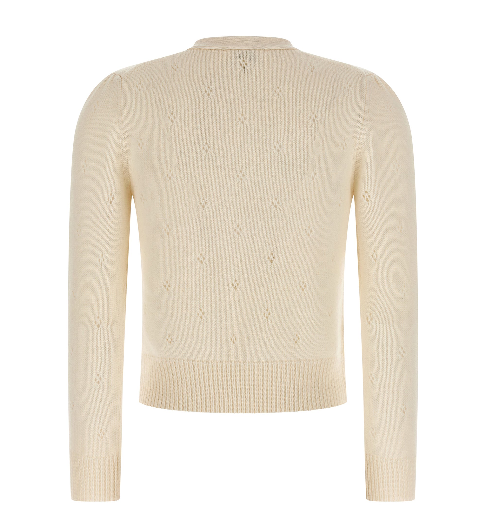 Fitted Wool & Cashmere Sweater with Jacquard Logo