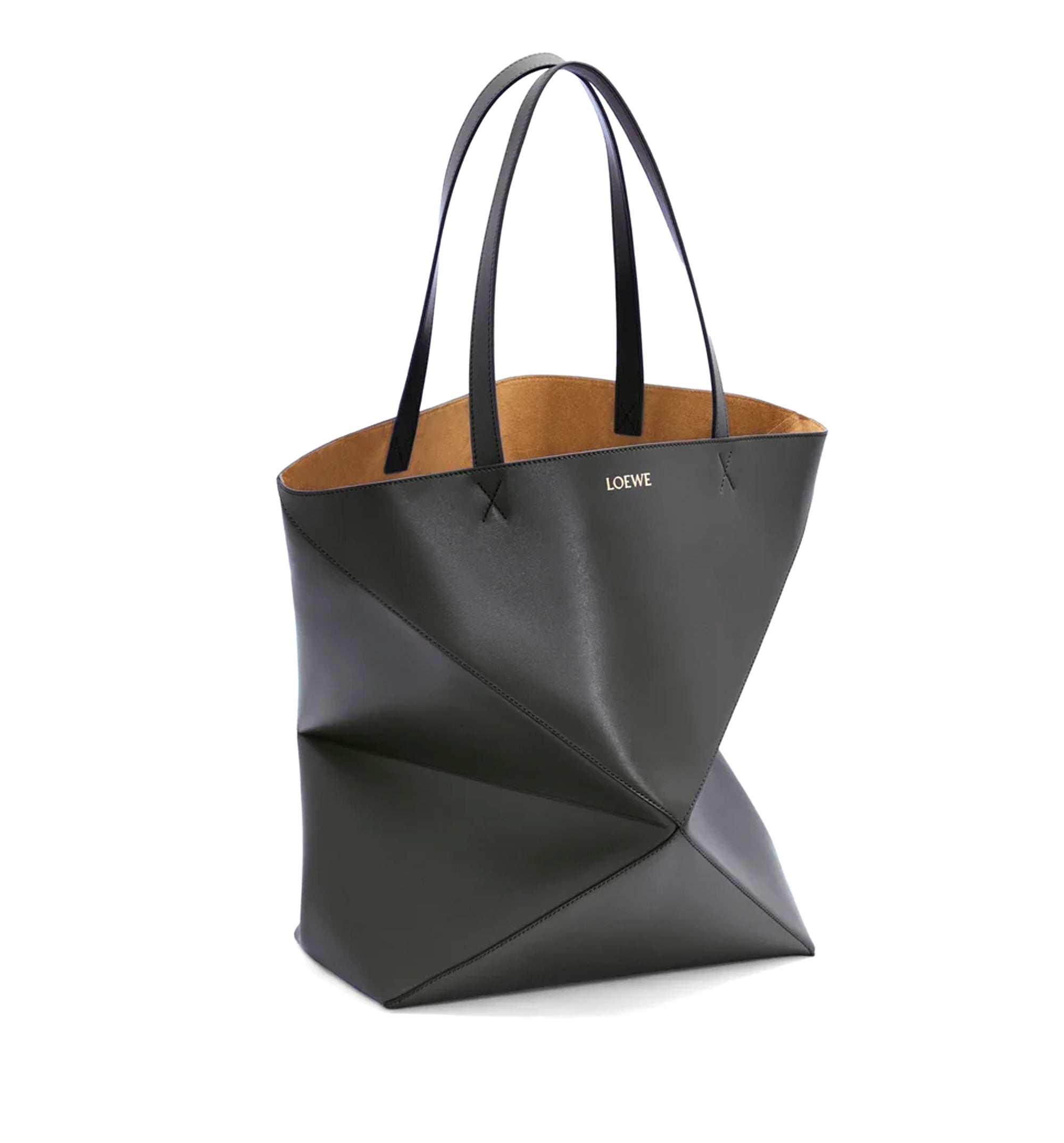 XL Puzzle Fold Tote in Shiny Calfskin