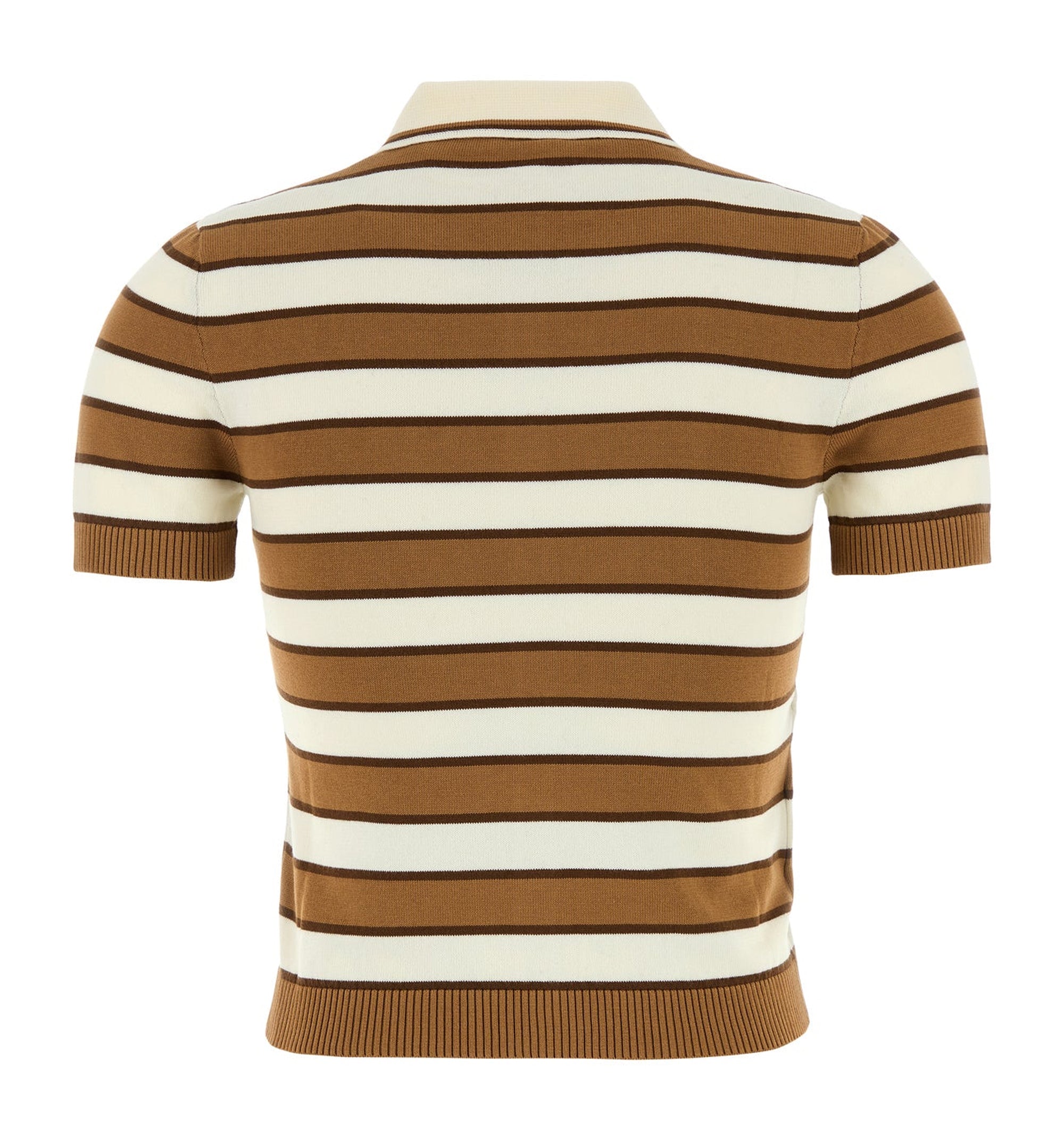 Short-Sleeved Striped Cotton Cardigan