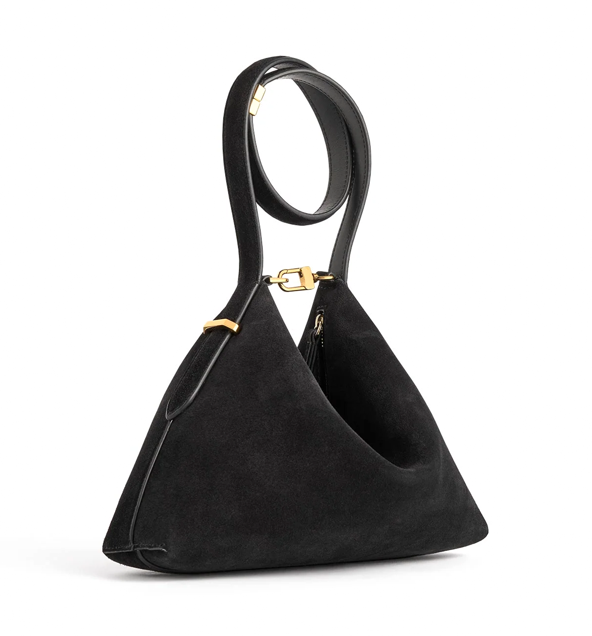 Bevel suede wristlet