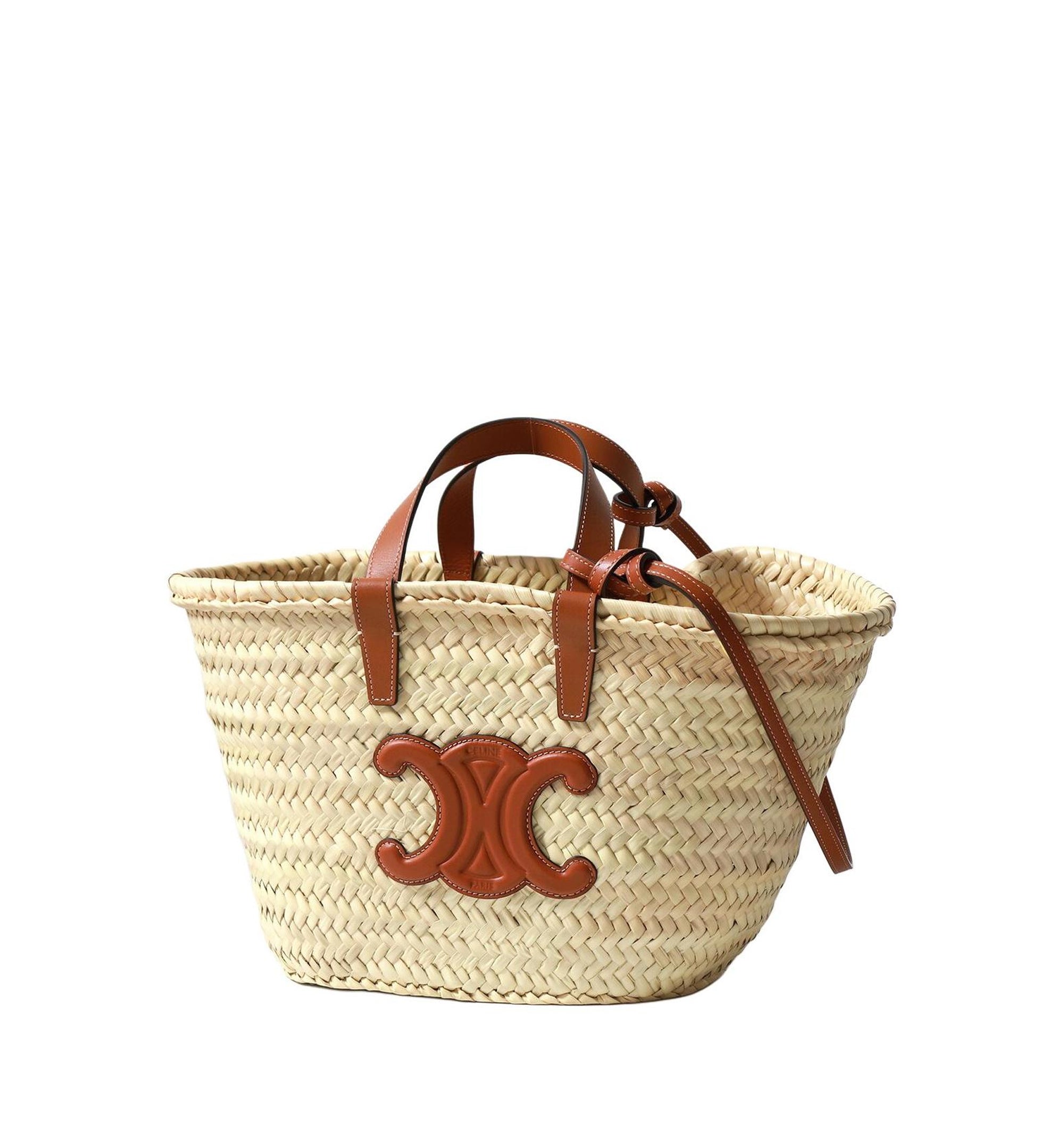 Teen Triomphe Classic Panier in Palm Leaves and Calfskin