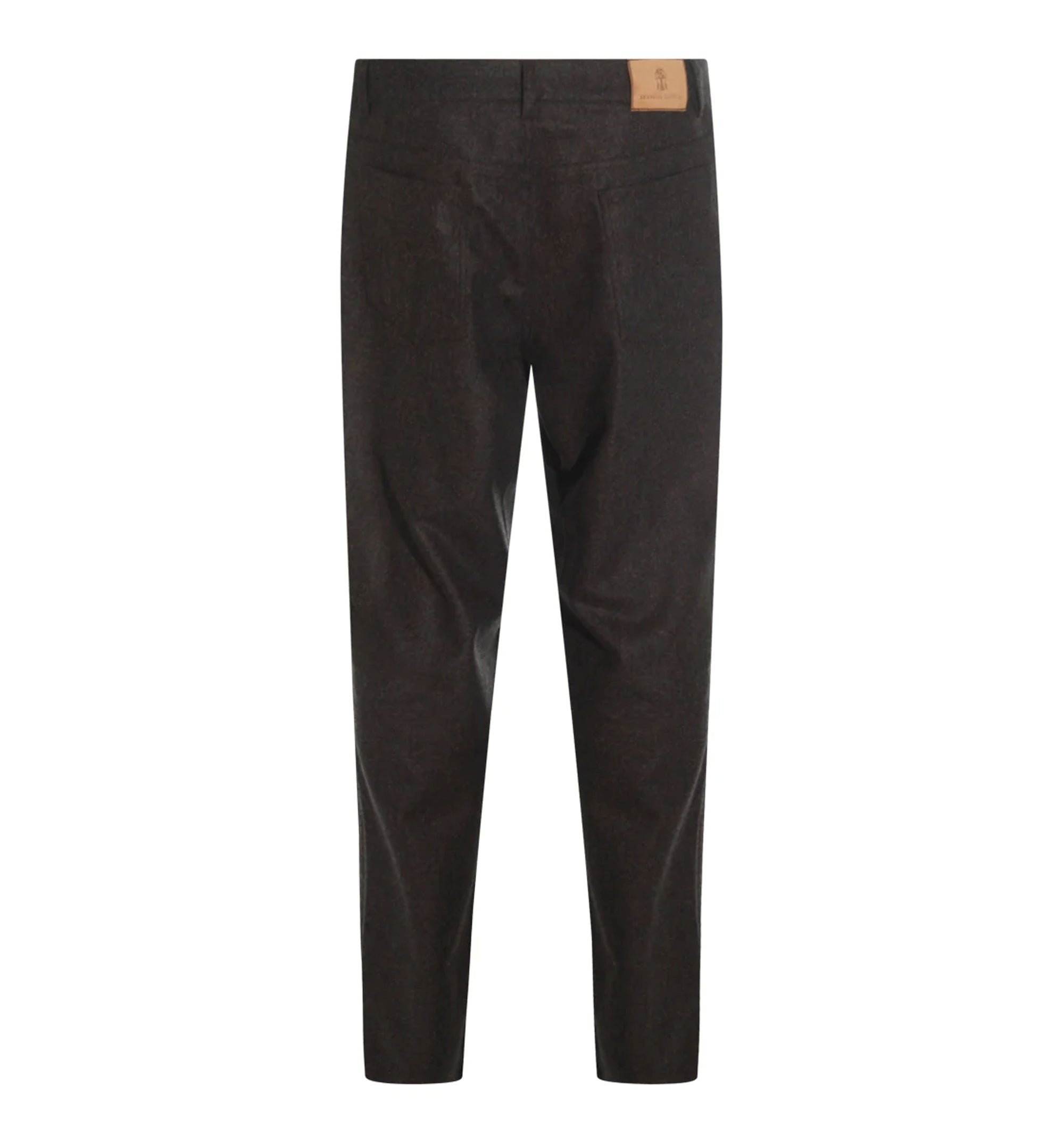 Virgin Wool Flannel Five-Pocket Trousers