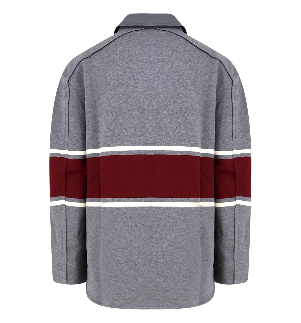 Oversized Two-Tone Striped Cotton Long-Sleeve Polo