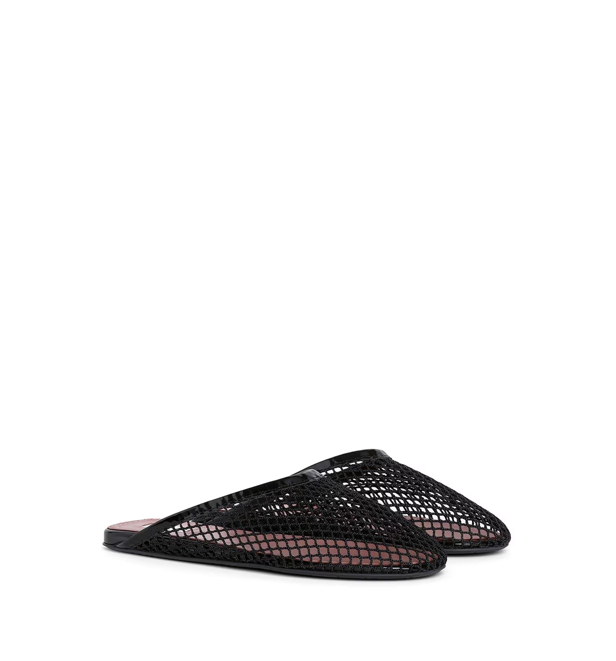 Flat Mules In Fishnet