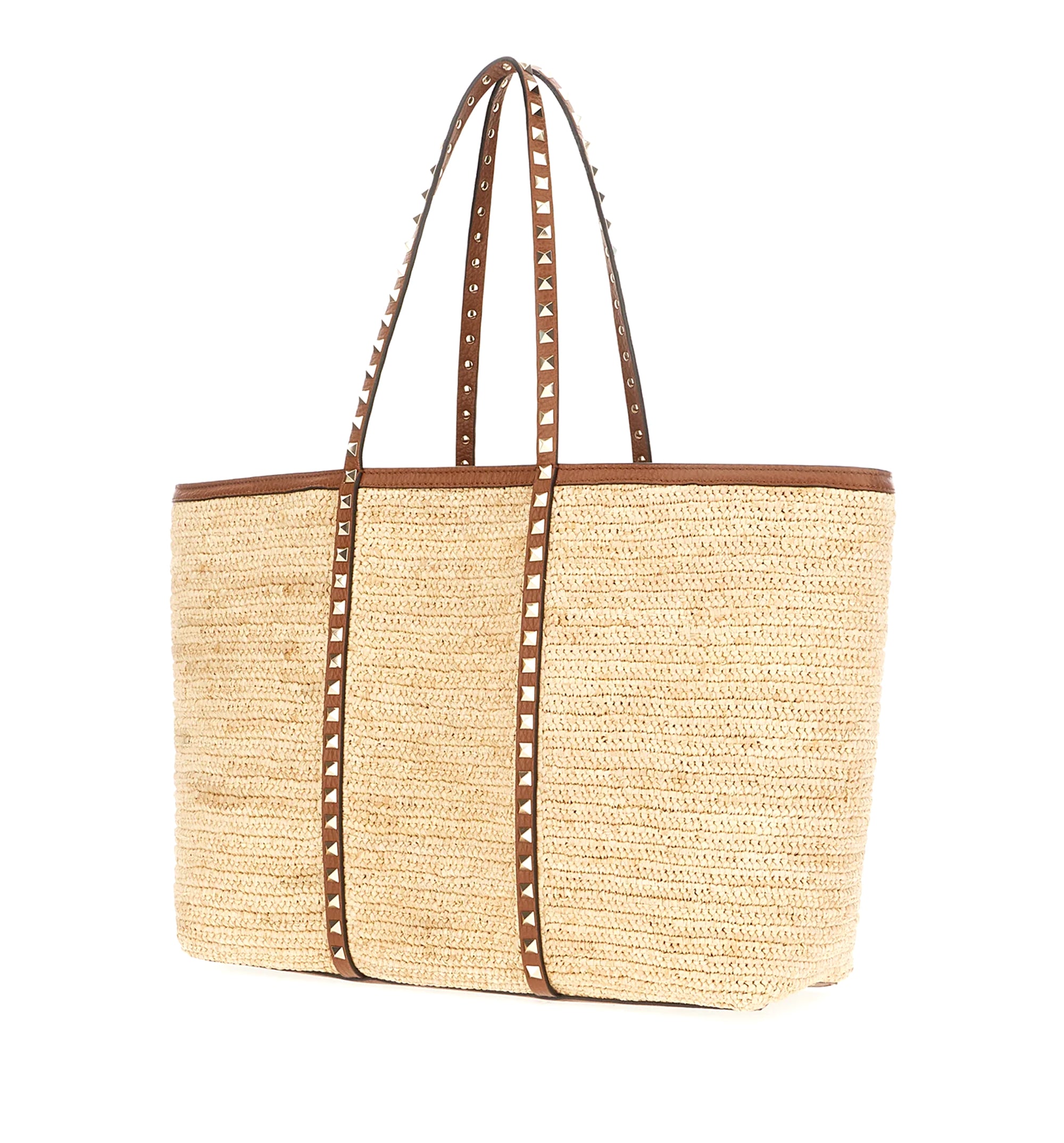 Rockstud Raffia Shopping Bag