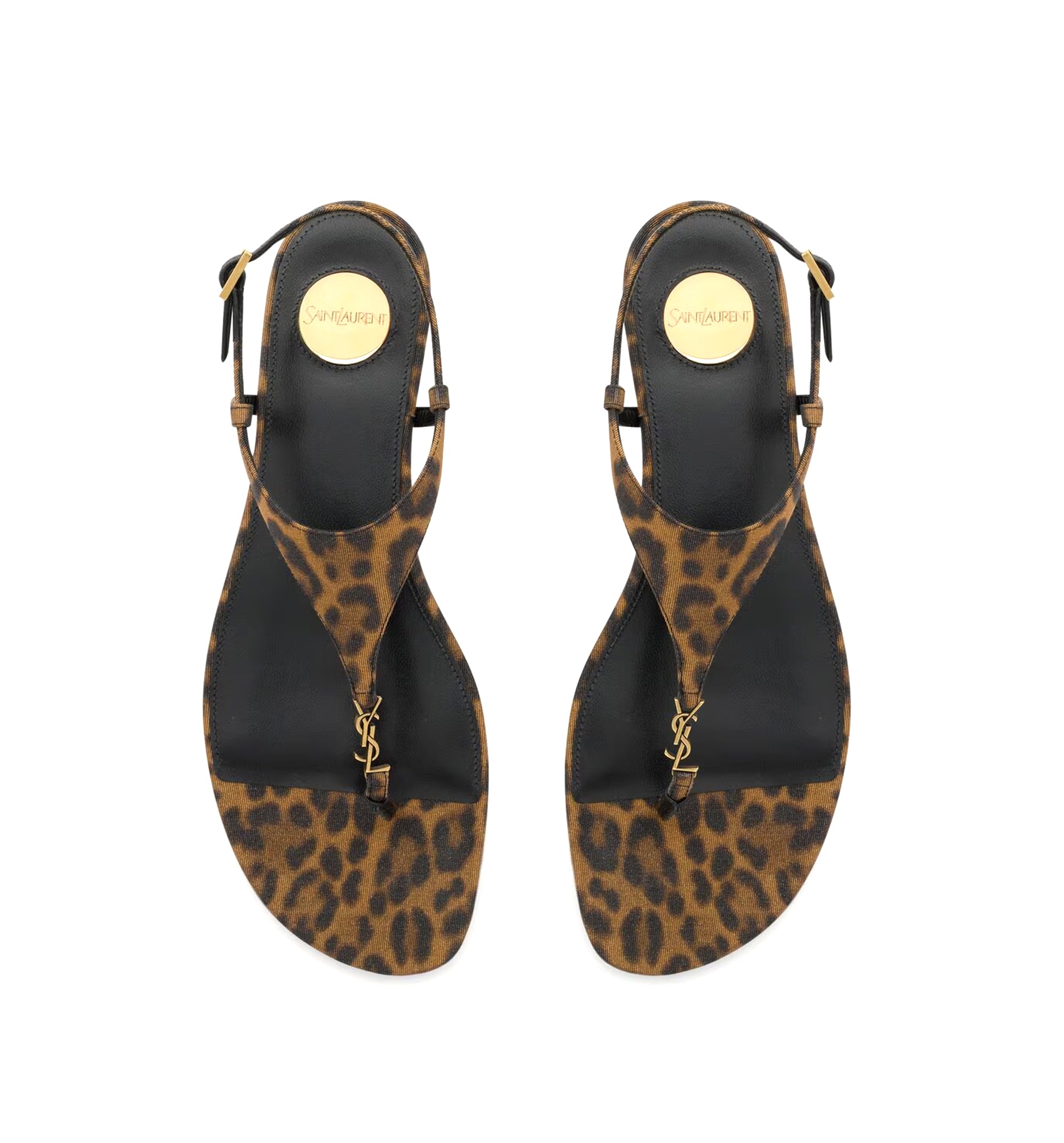 Cassandra sandals in leopard grosgrain