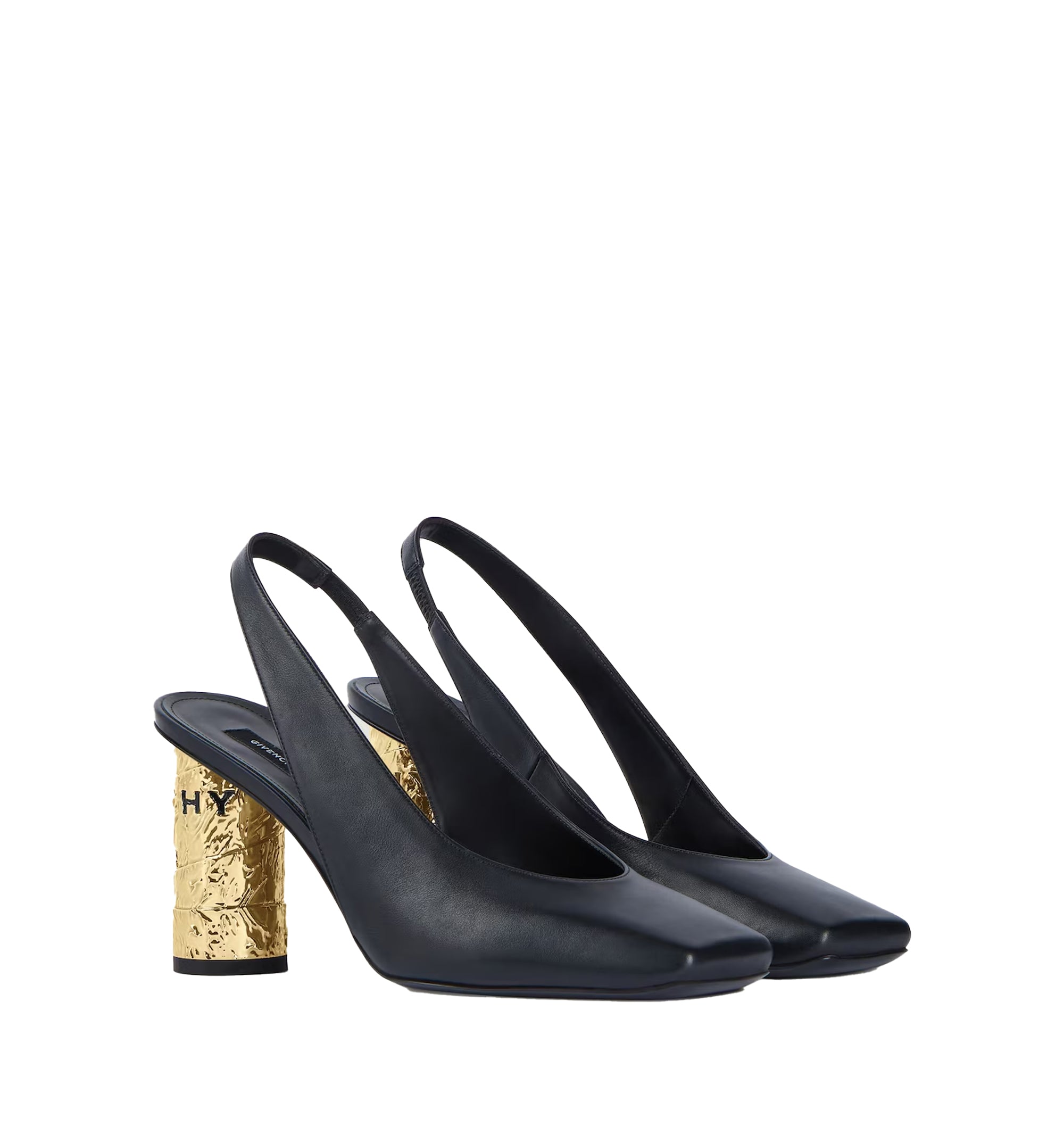 Tape Slingback Pumps In Leather