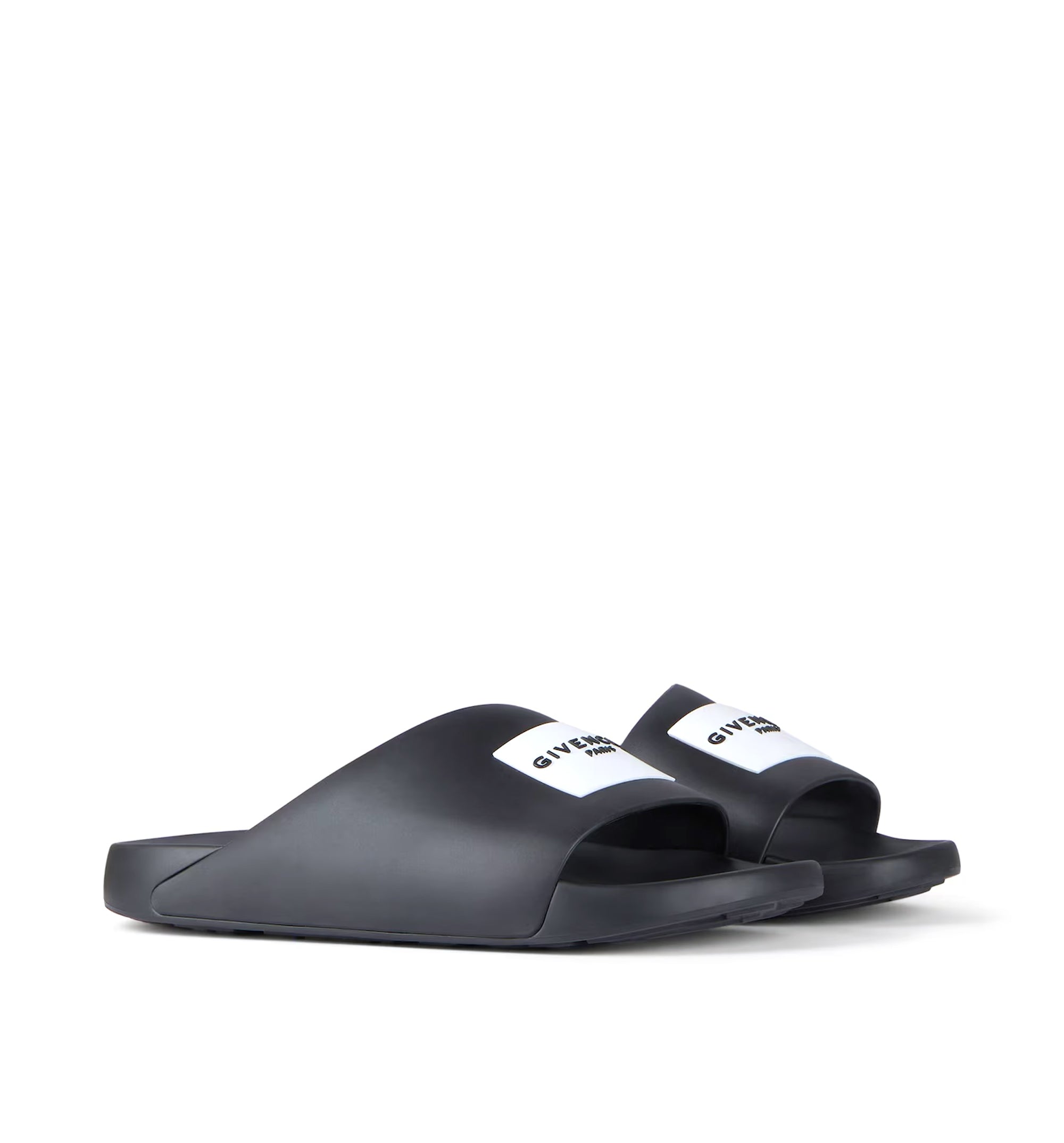 Label Slide Mules In Rubber