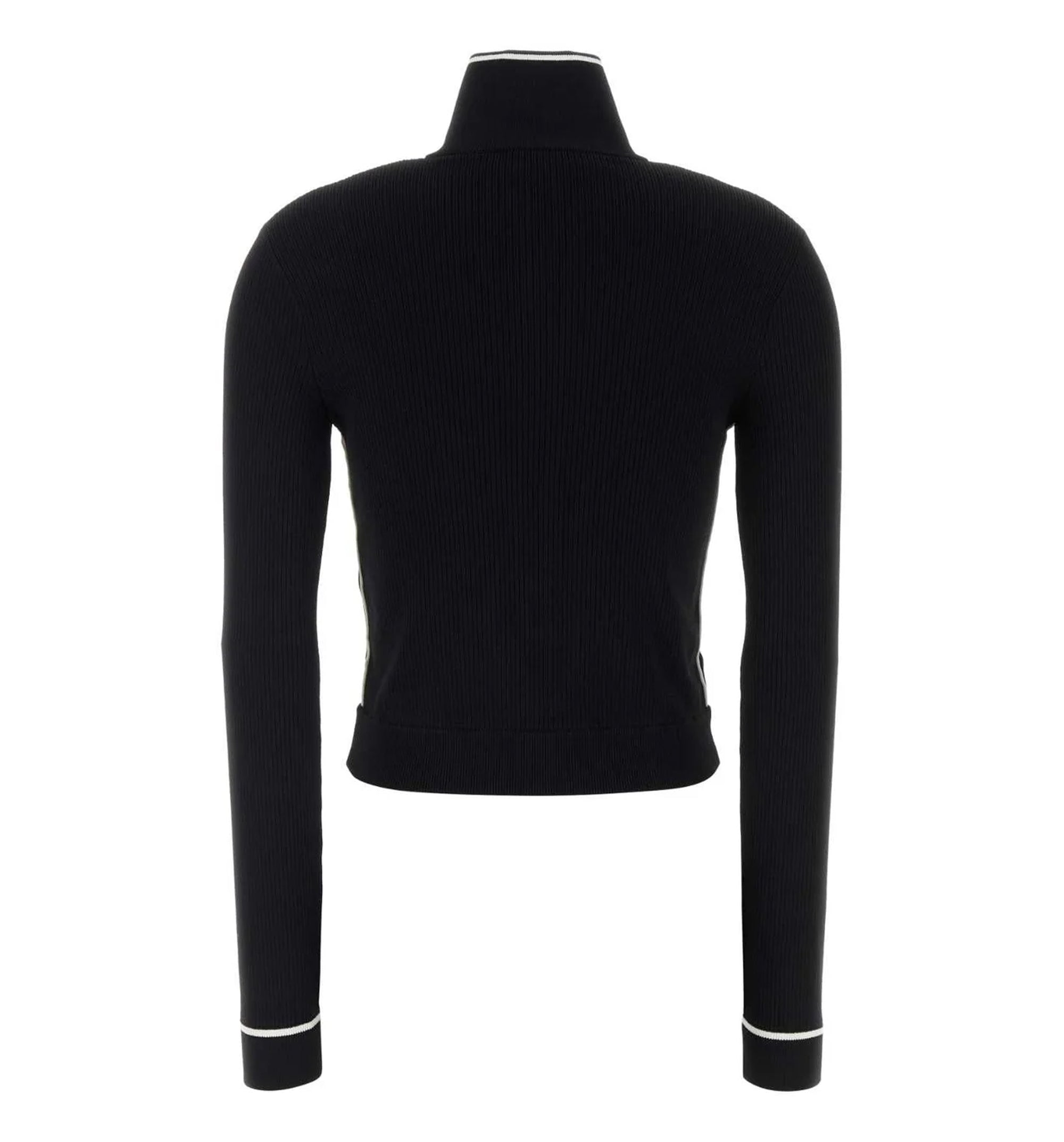 Ribbed Zip Jacket With Intarsia