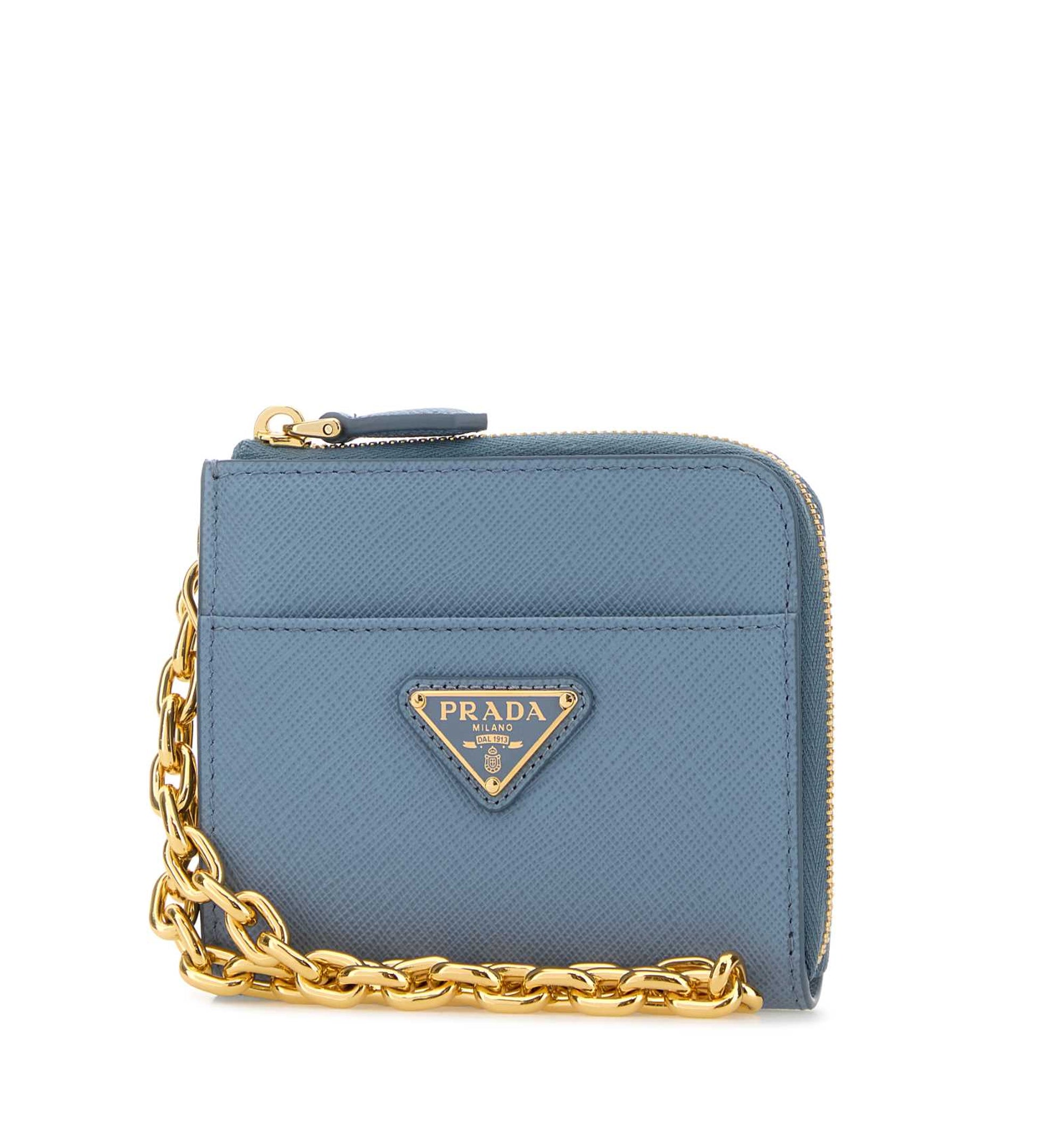 Small Saffiano Leather Zipper Wallet