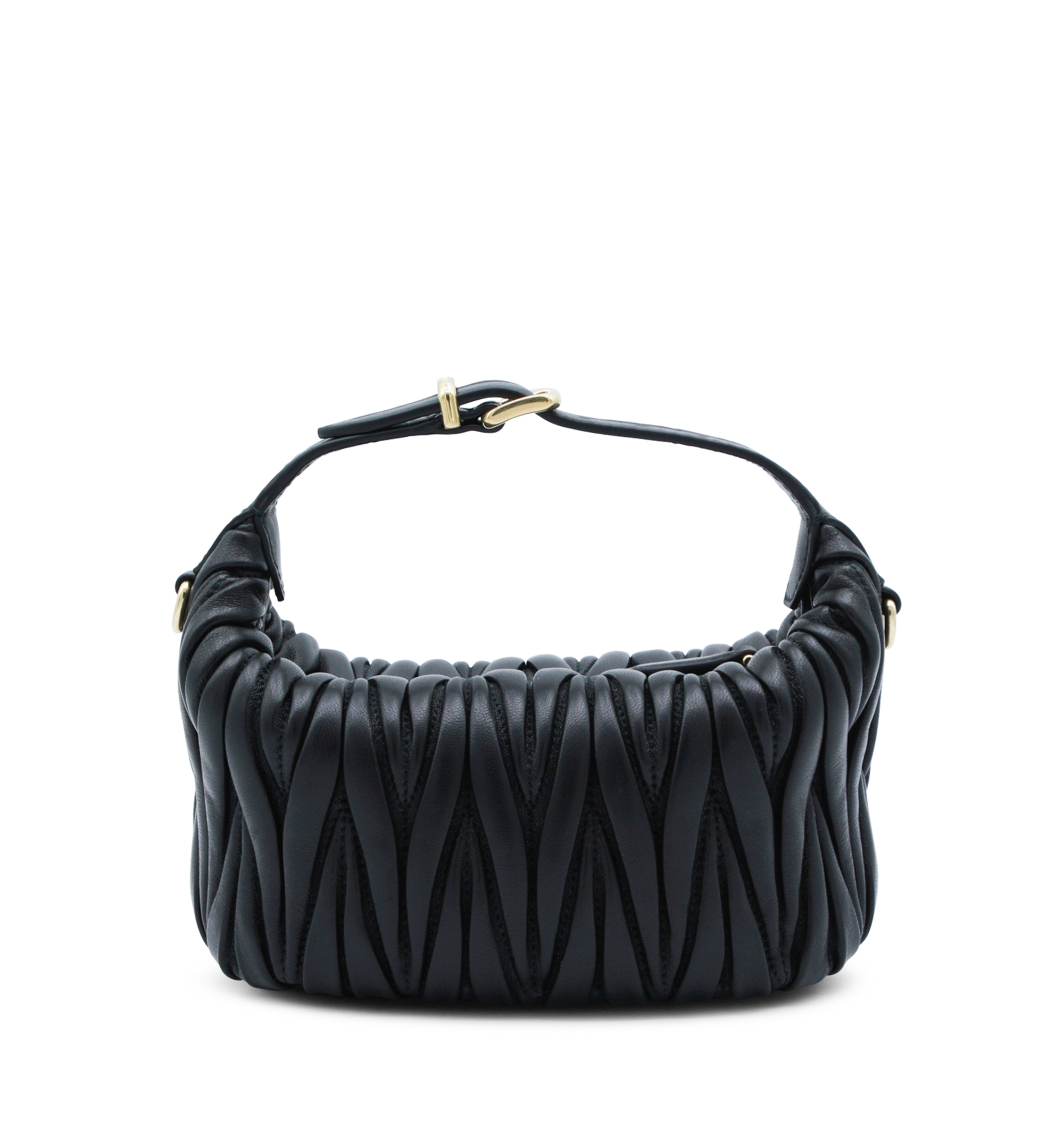 Matelassé nappa leather pouch