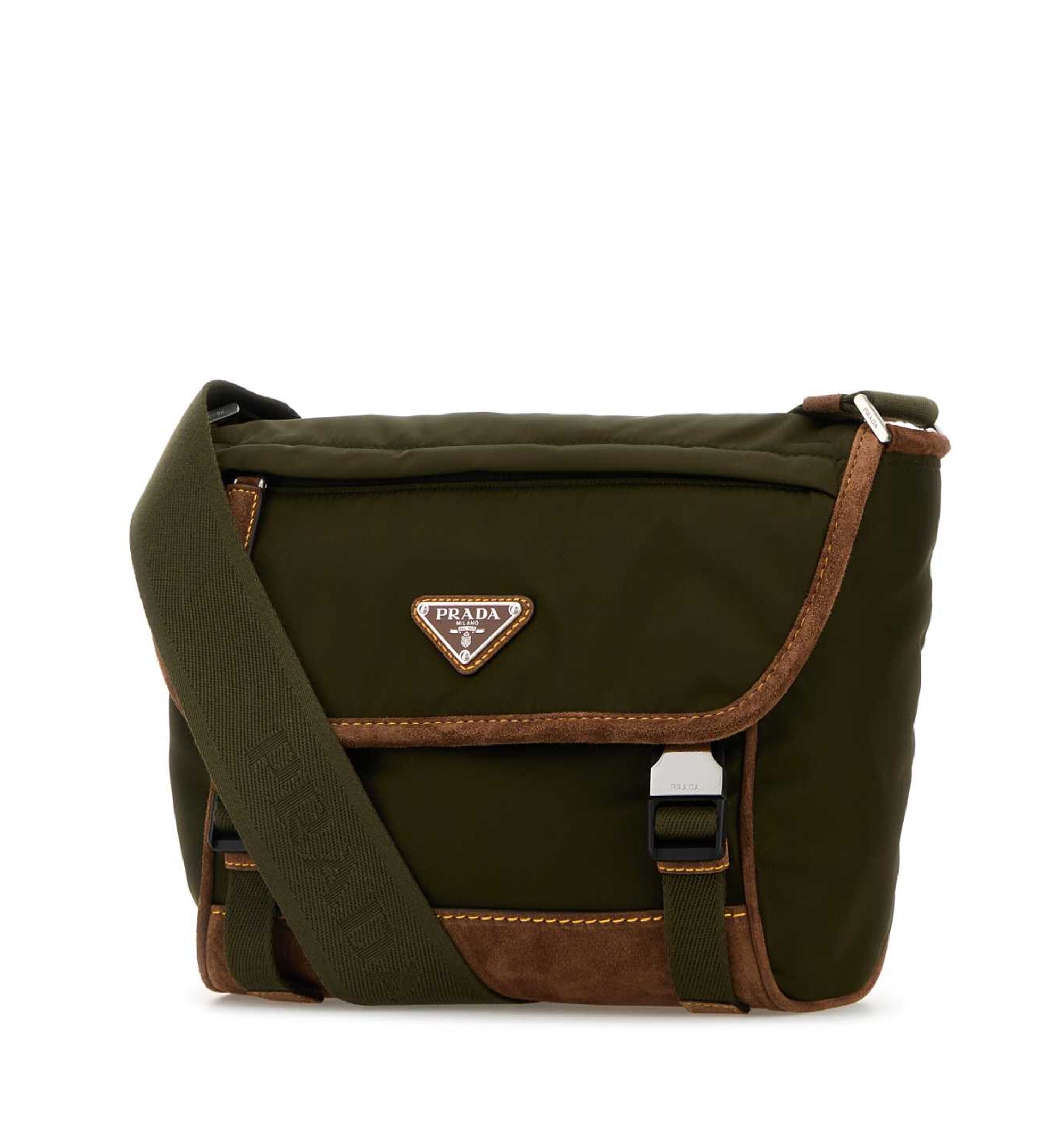 Medium Re-Nylon And Suede Shoulder Bag