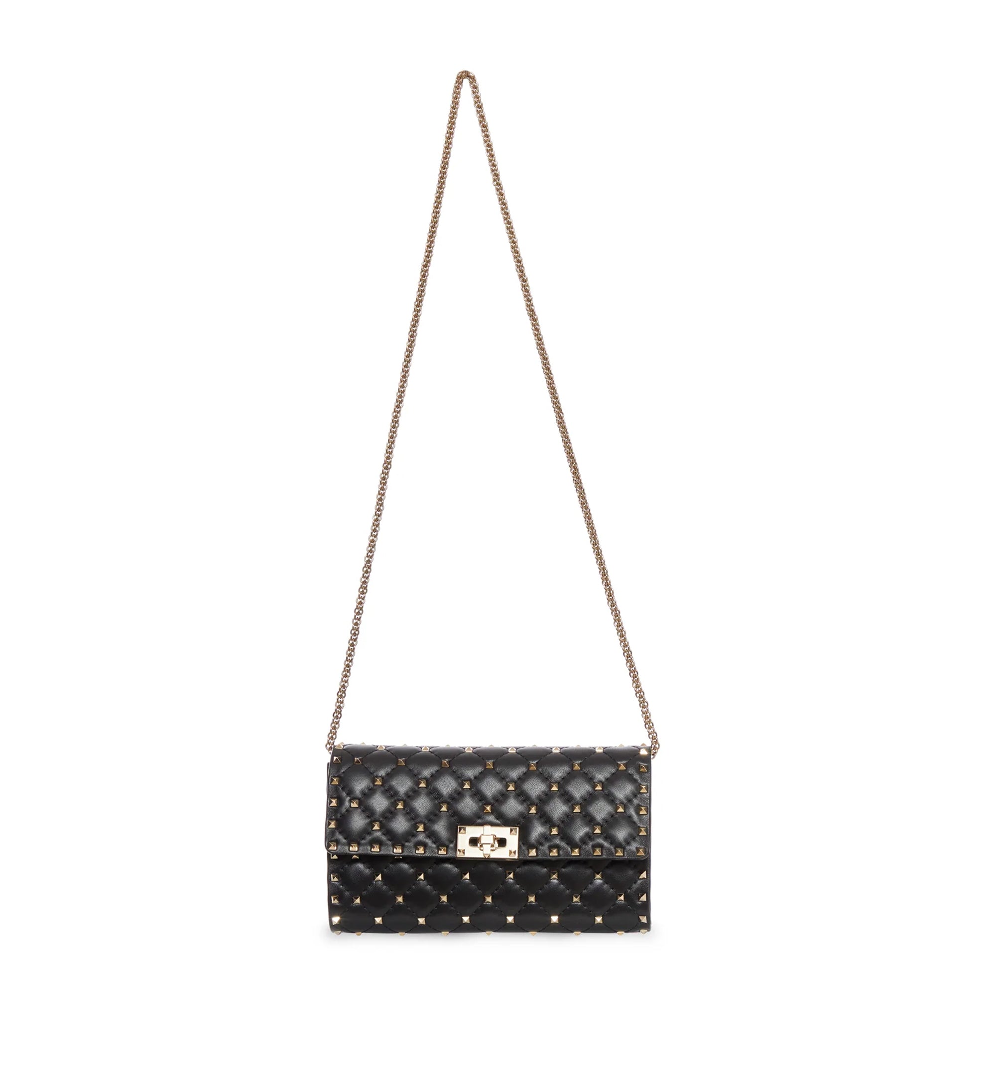Rockstud Spike Nappa Leather Crossbody Clutch Bag