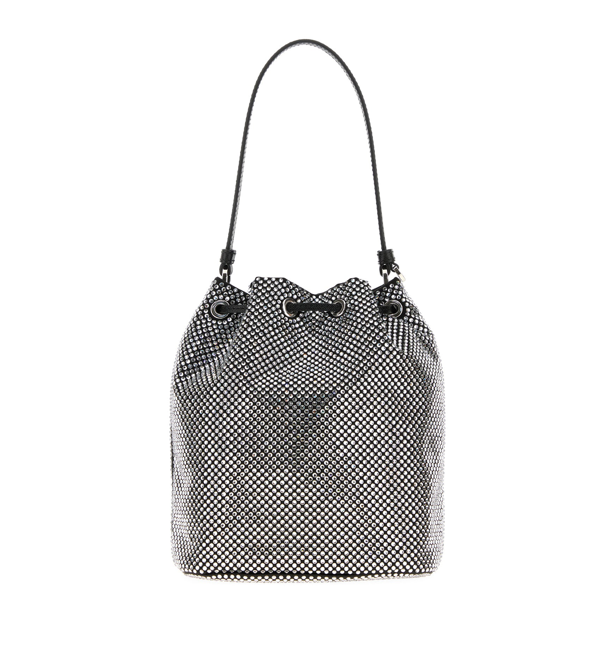 Mini crystal-studded satin bag