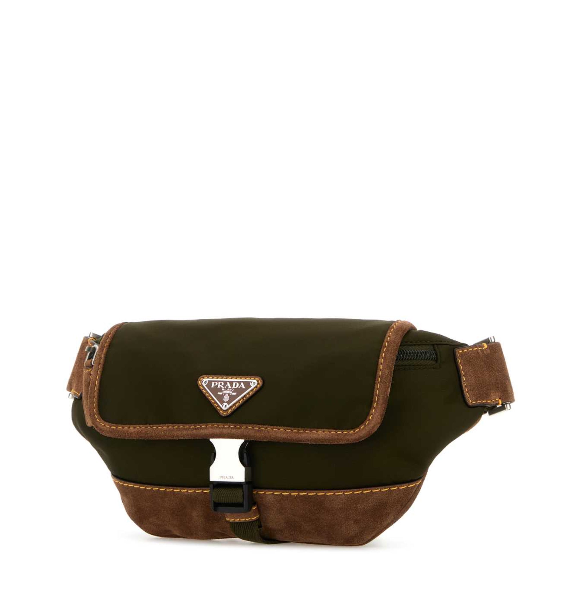 Re-Nylon And Suede Belt Bag