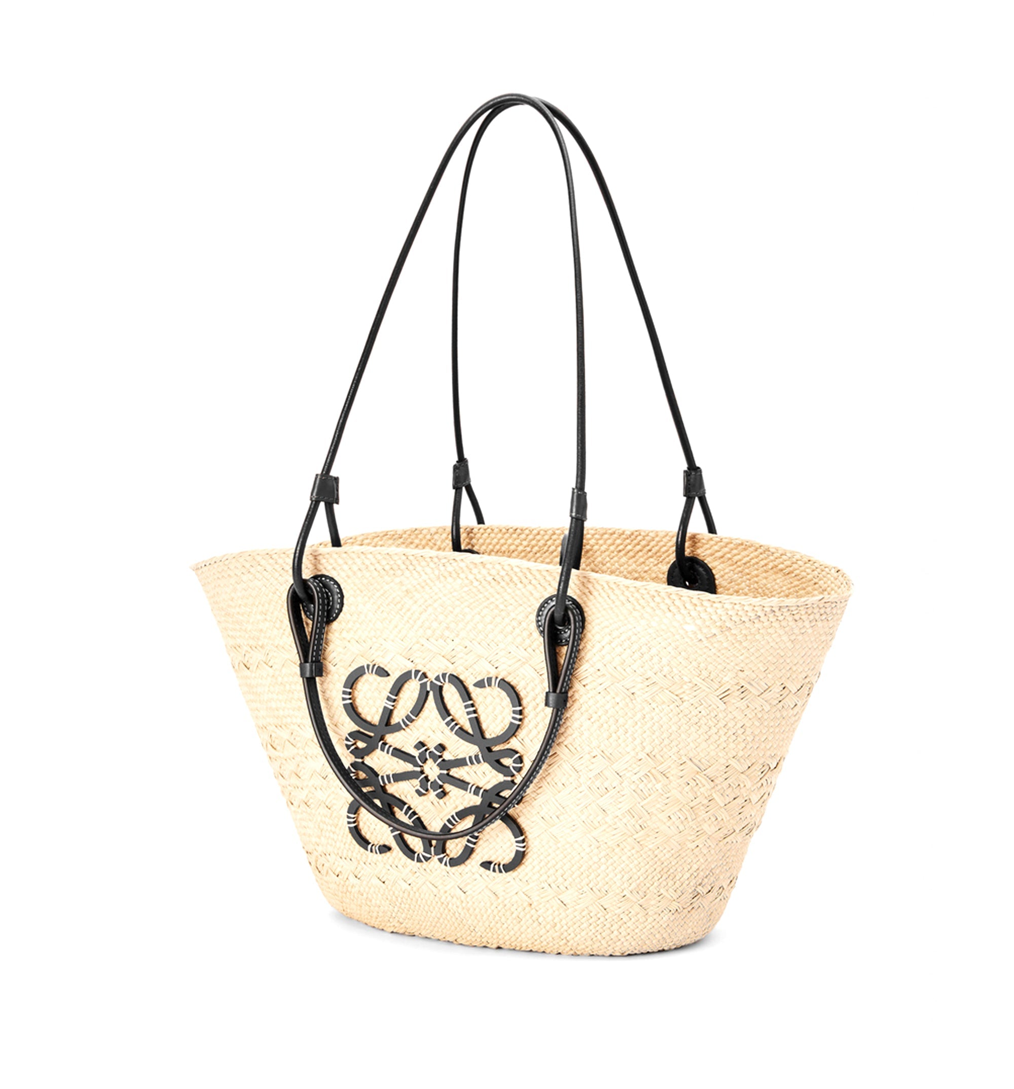 Medium Anagram Basket Bag In Iraca Palm And Calfskin
