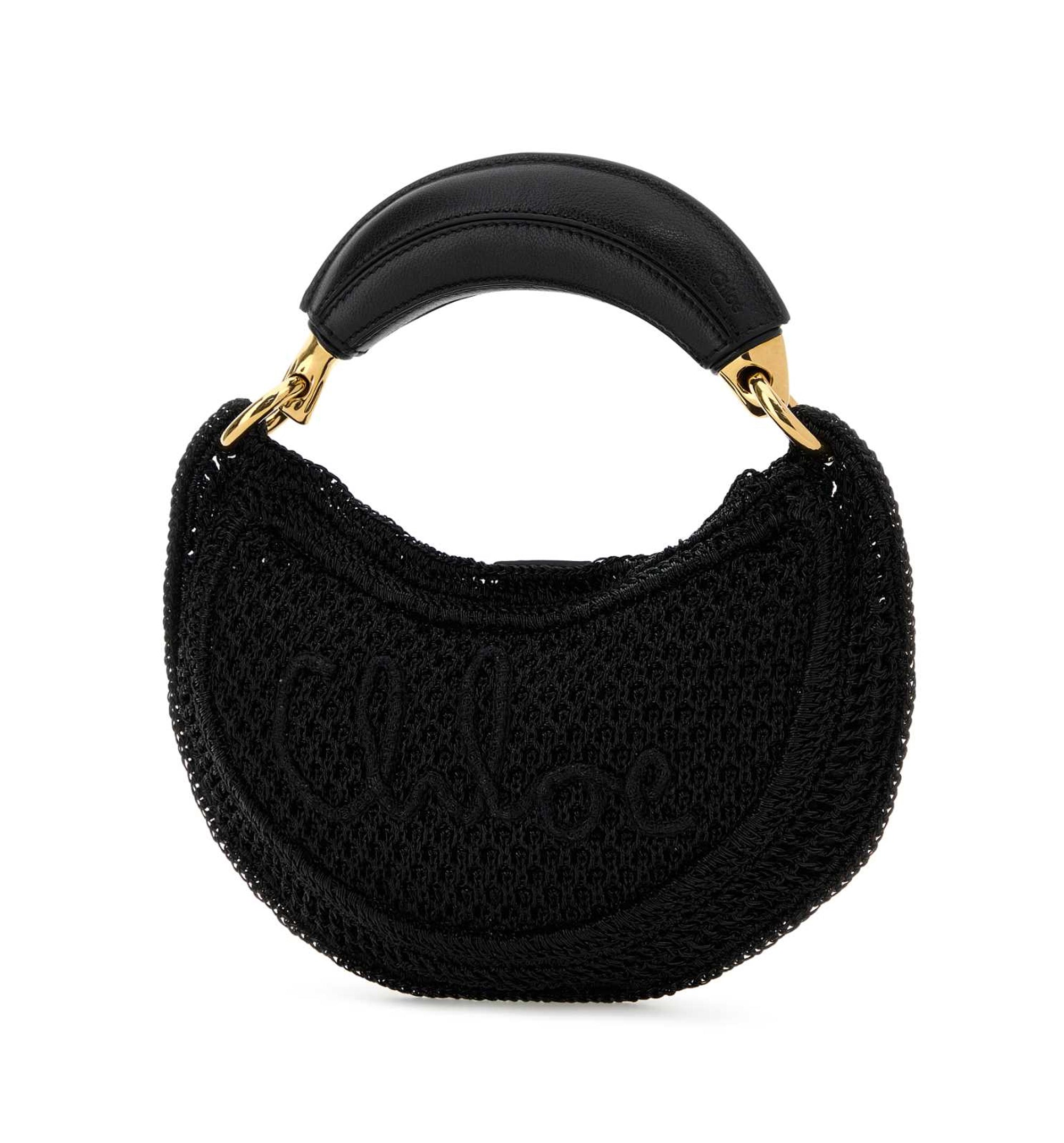 Mini Summer Banana Hobo Bag In Glitter Crochet