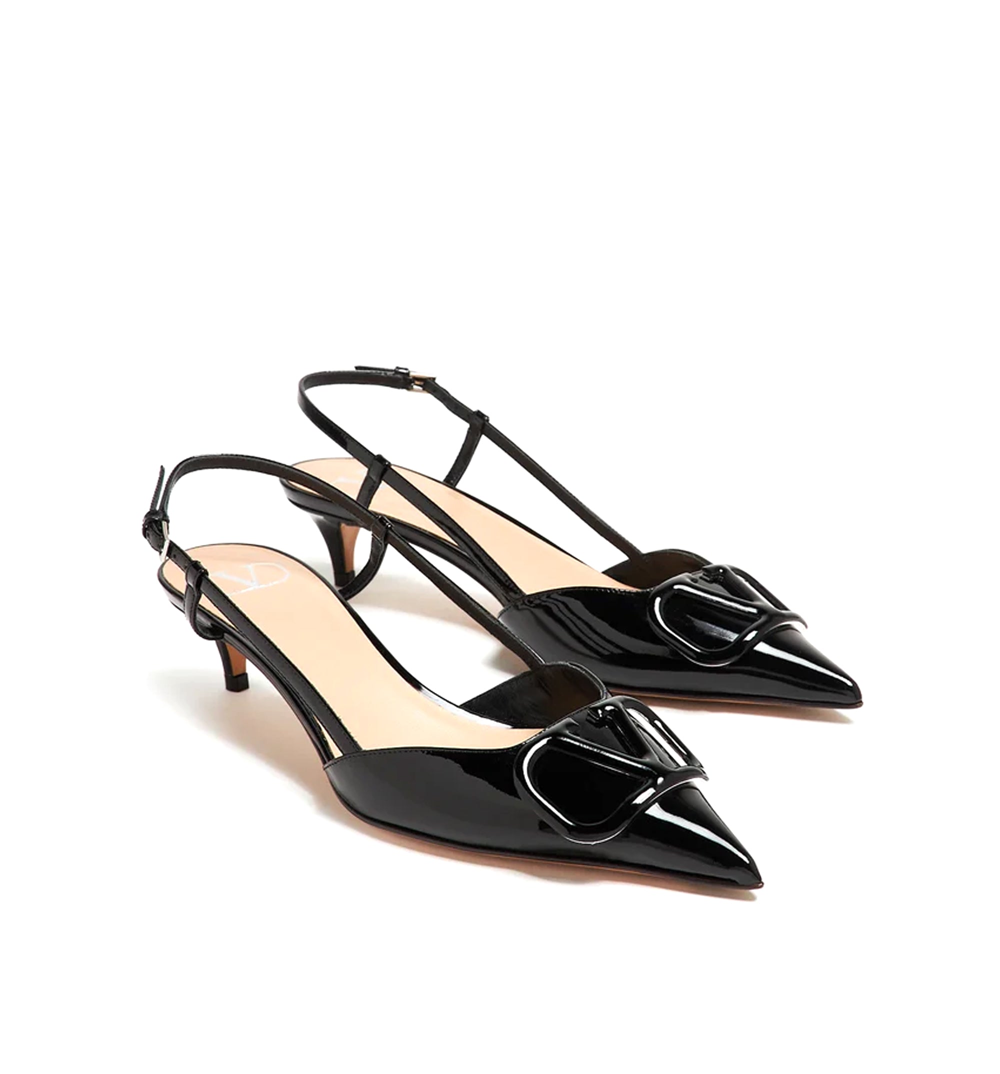 VLogo Signature Leather Slingback Pumps