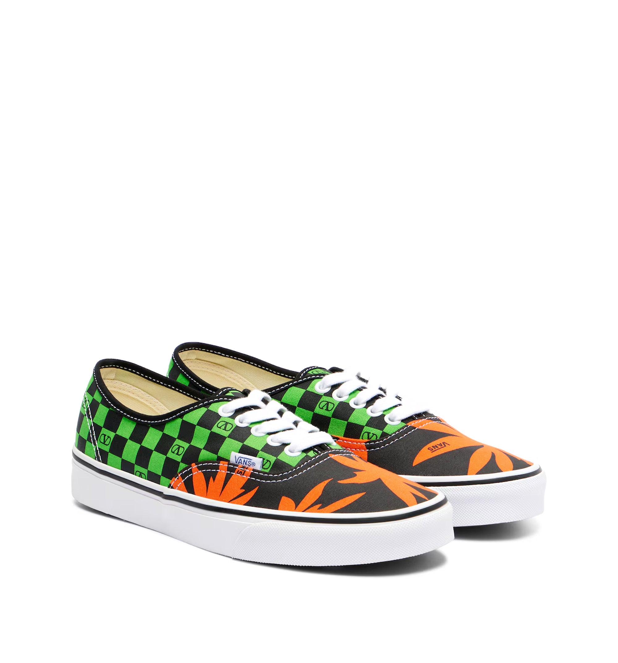 Valentino Garavani and Vans Low-Top Trainer with VLogo Checkerboard / Leaves