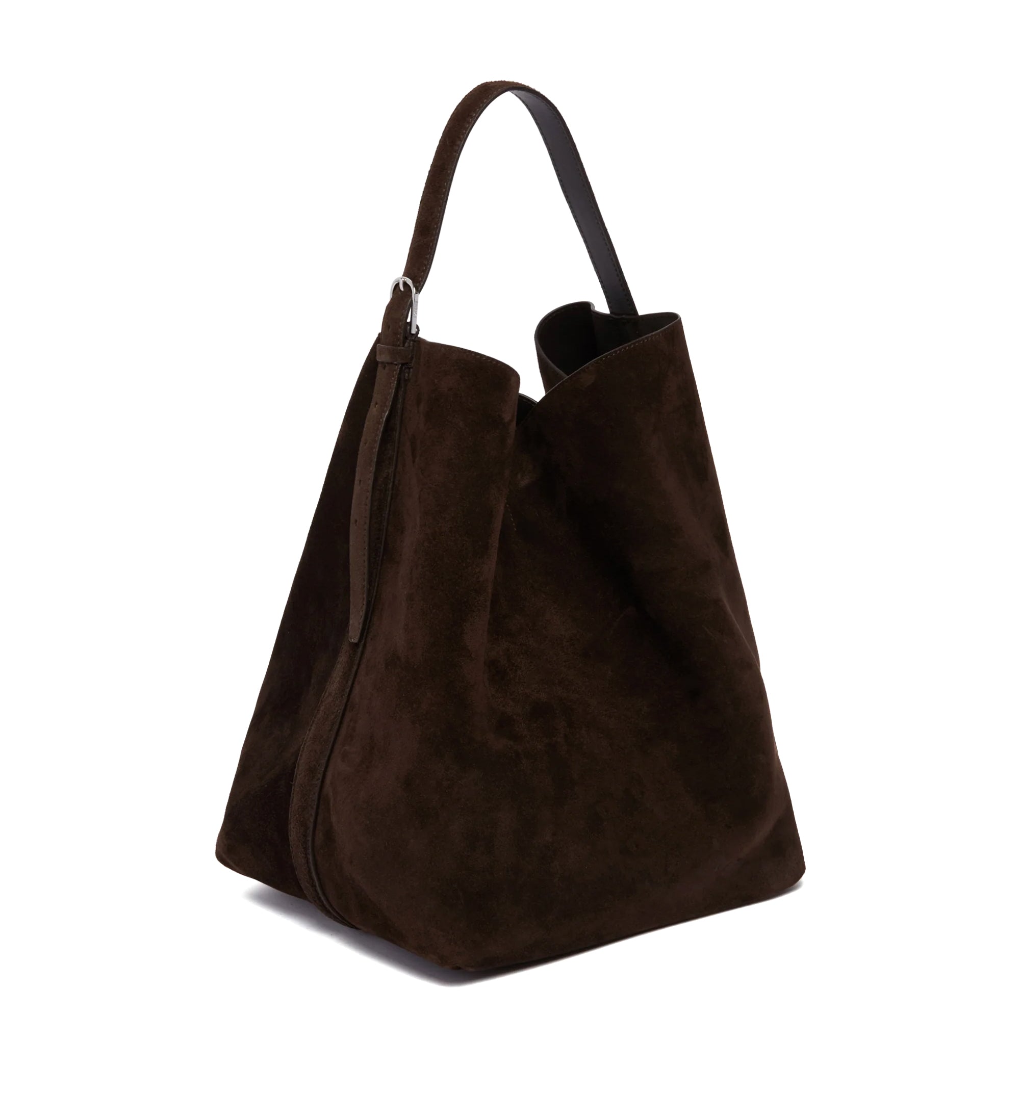 Belted Suede Leather Tote