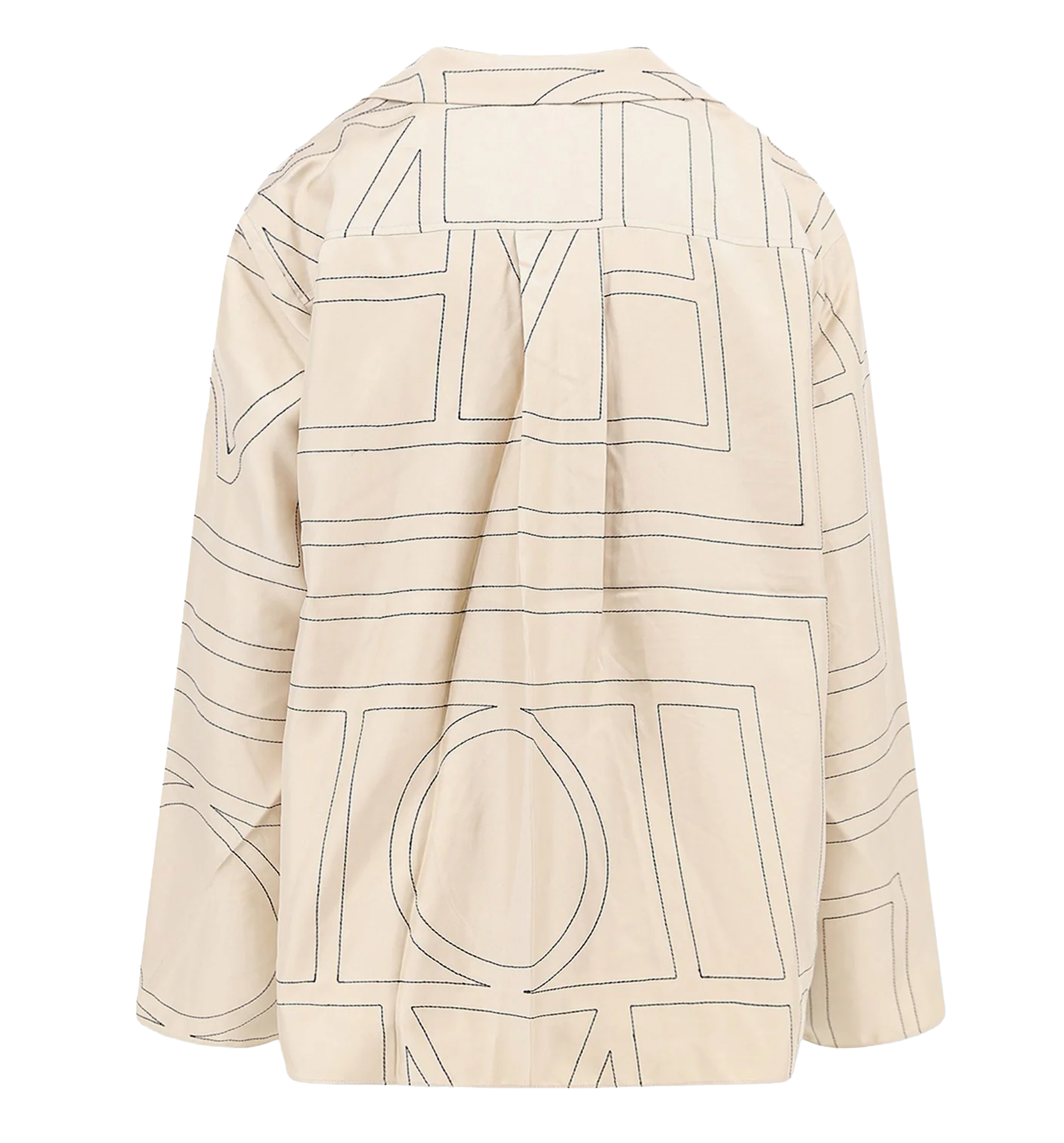 Silk shirt with monogram logo embroidery