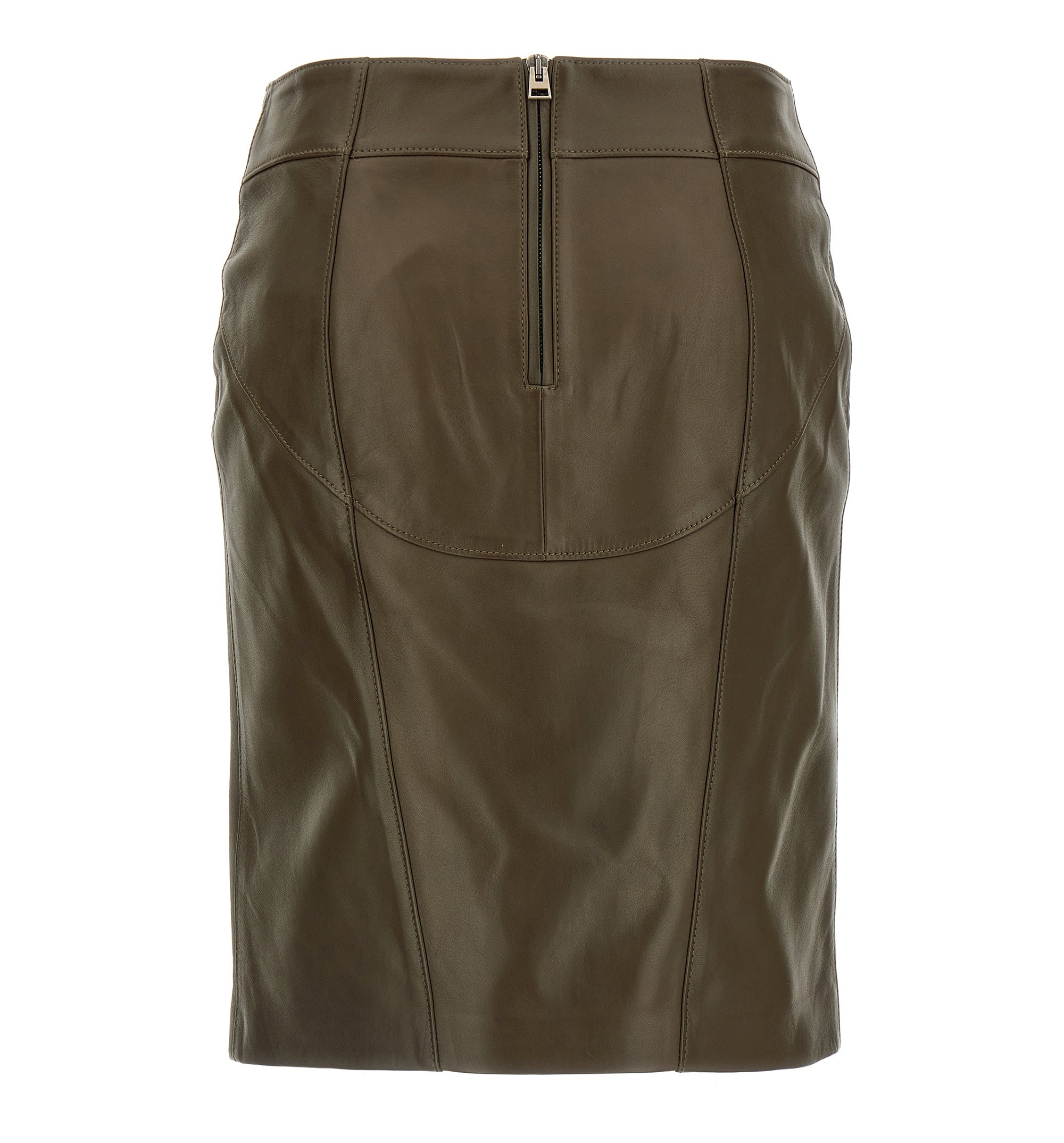 Above The Knee Leather Pencil Skirt