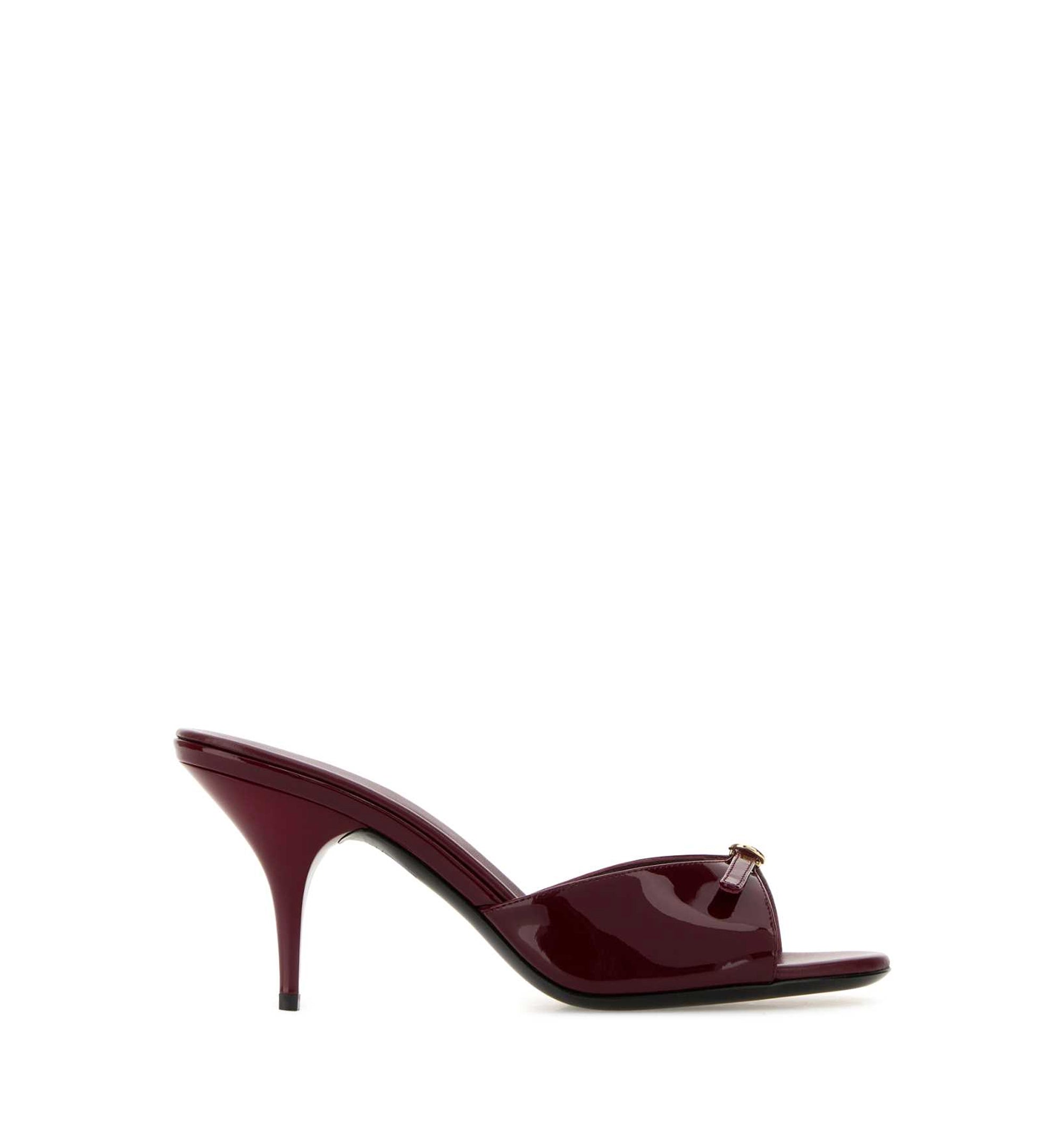 Patent Leather Mules With Buckle