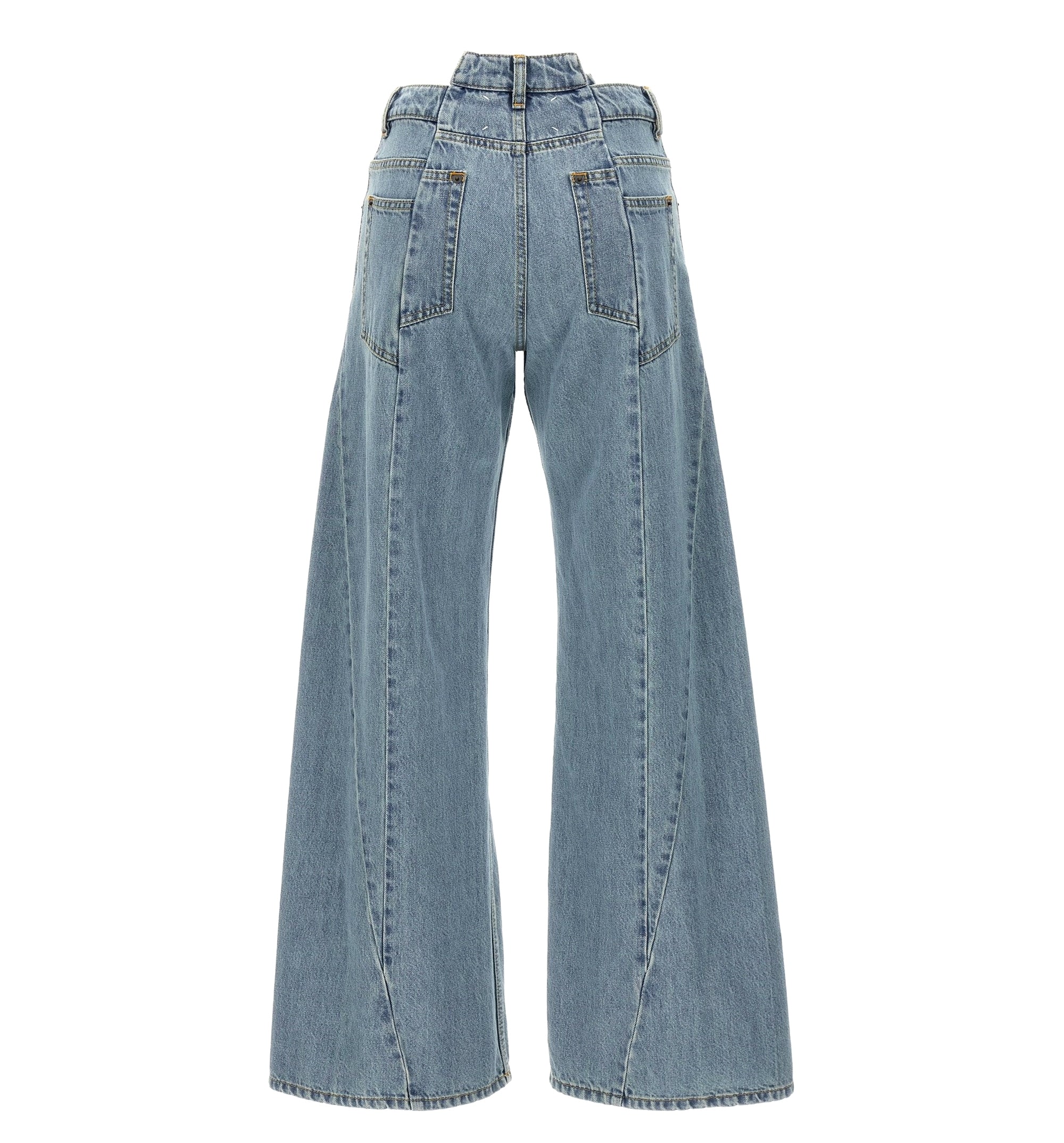 Denim Regular Waisted Wide Leg Jeans