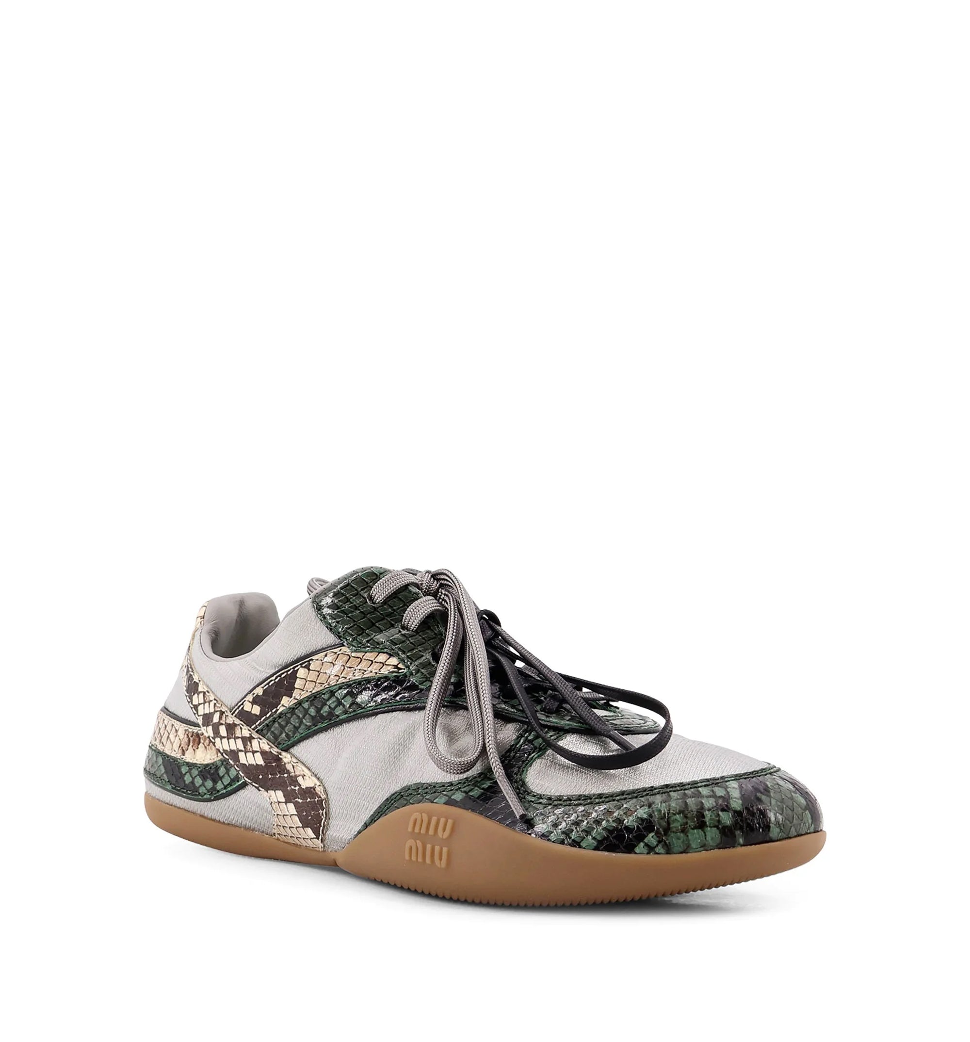 Gymnasium technical fabric and python-print Aisley sneakers
