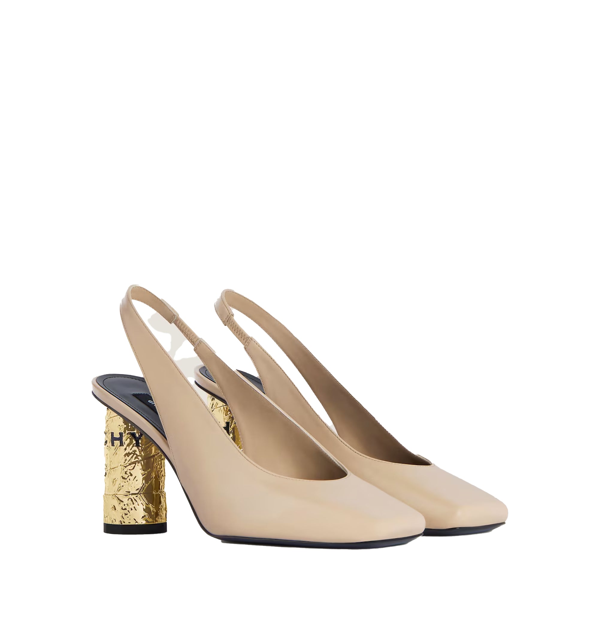 Tape Slingback Pumps In Leather