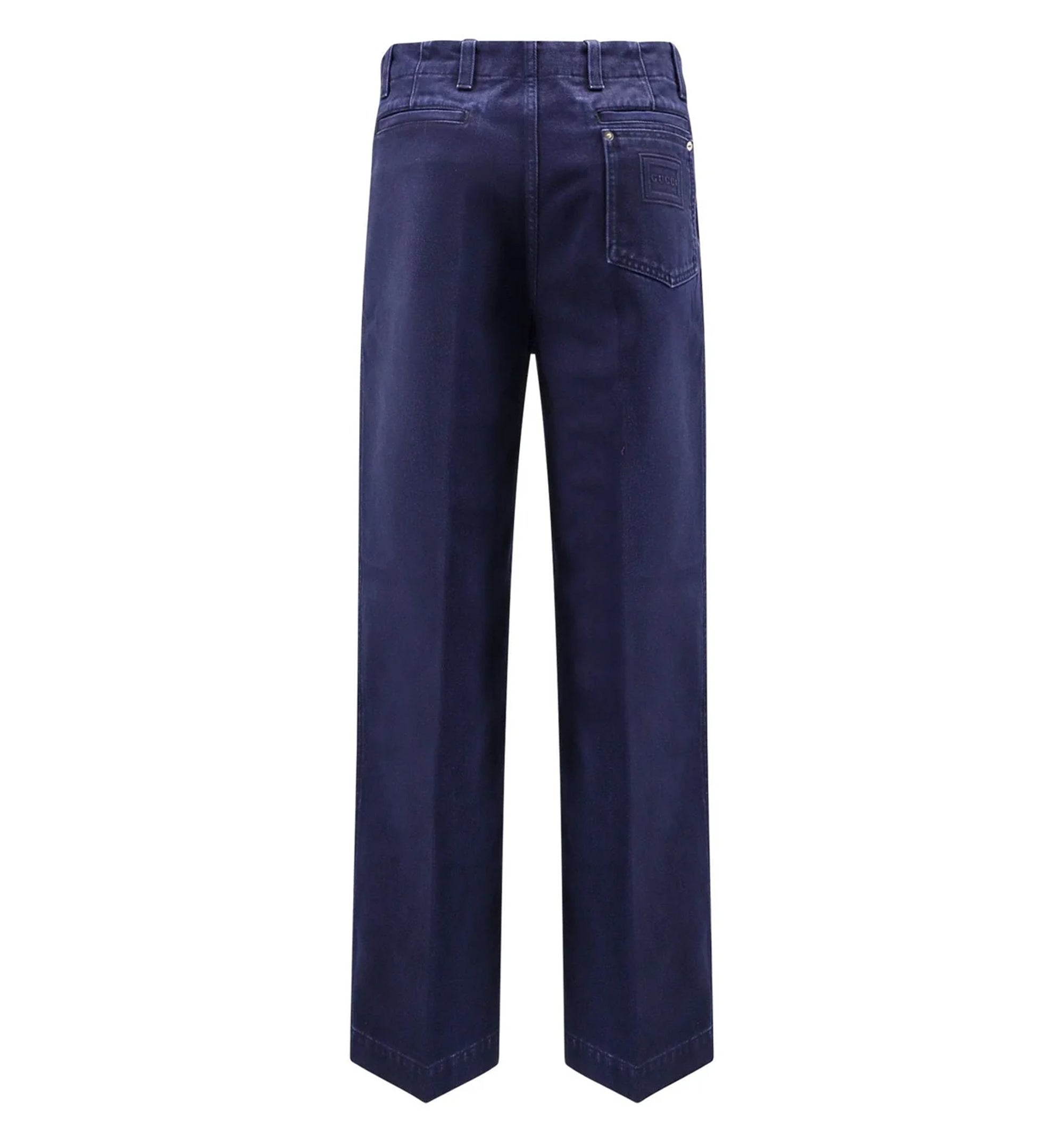 Washed Denim Pant With Embossed Label