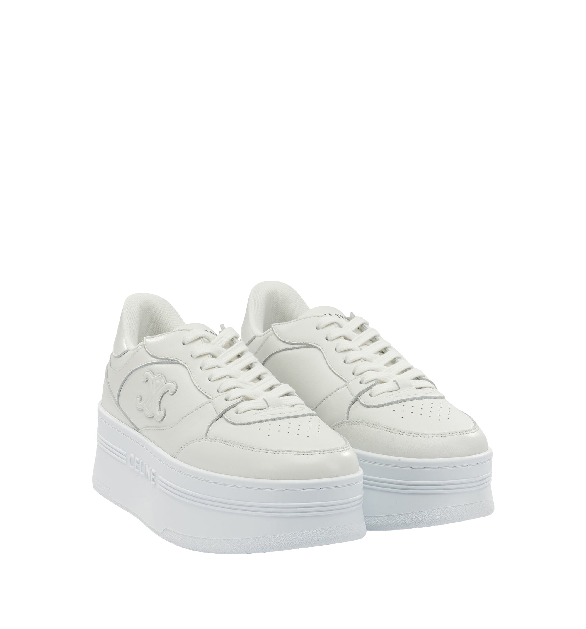 Block Wedge Sneaker With Triomphe Patch In Calfskin