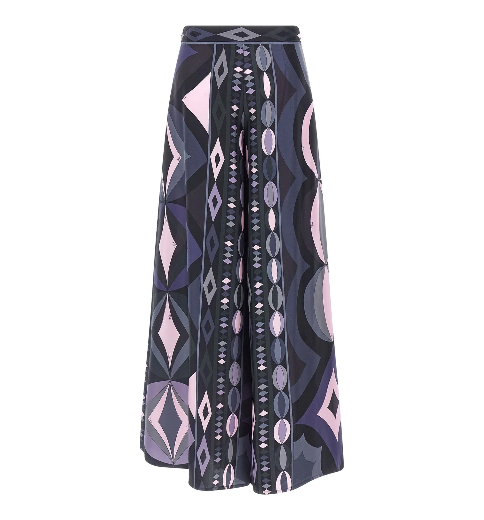 Collane Print Silk Palazzo Pants