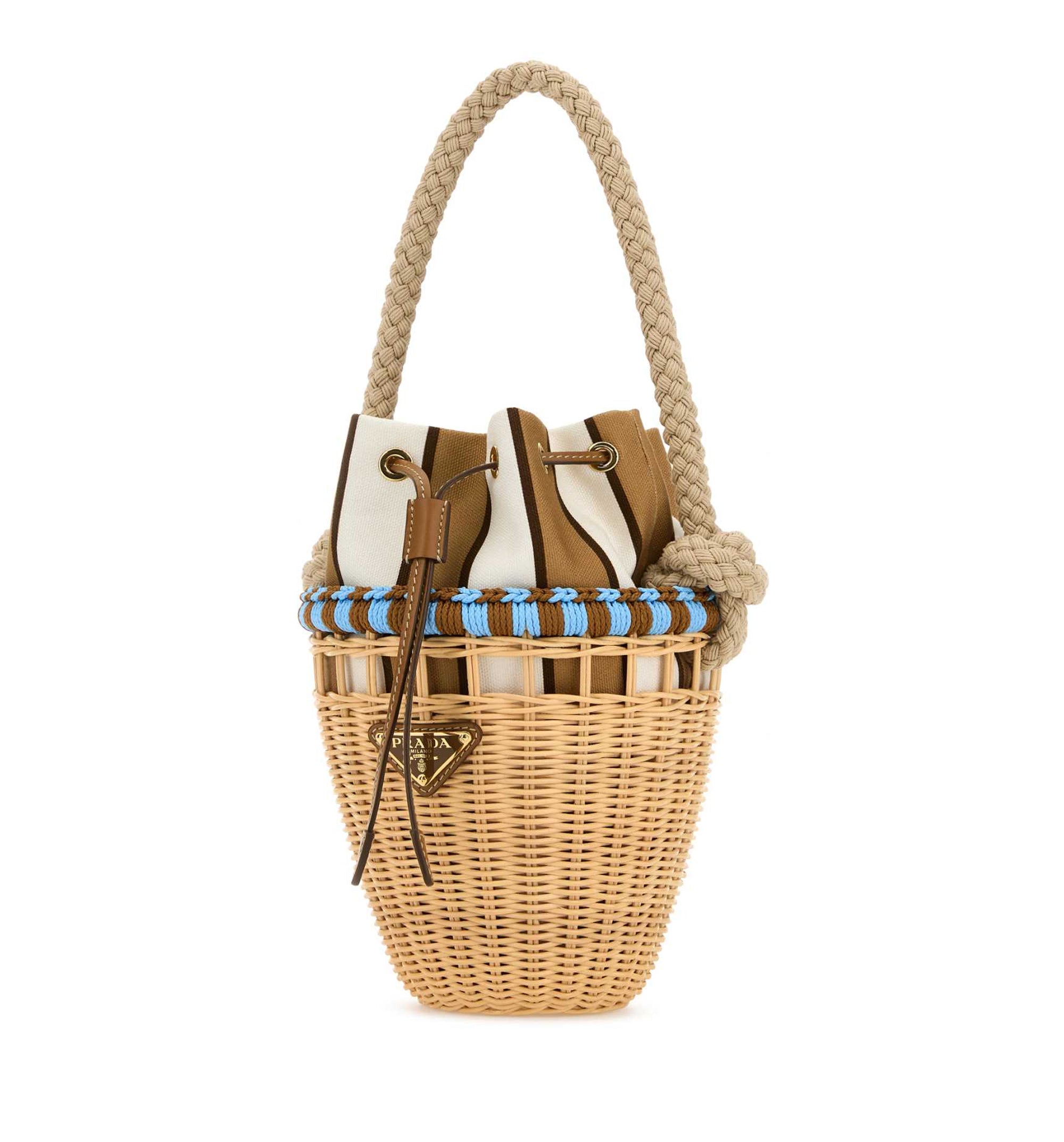 Wicker Mini Bucket Bag