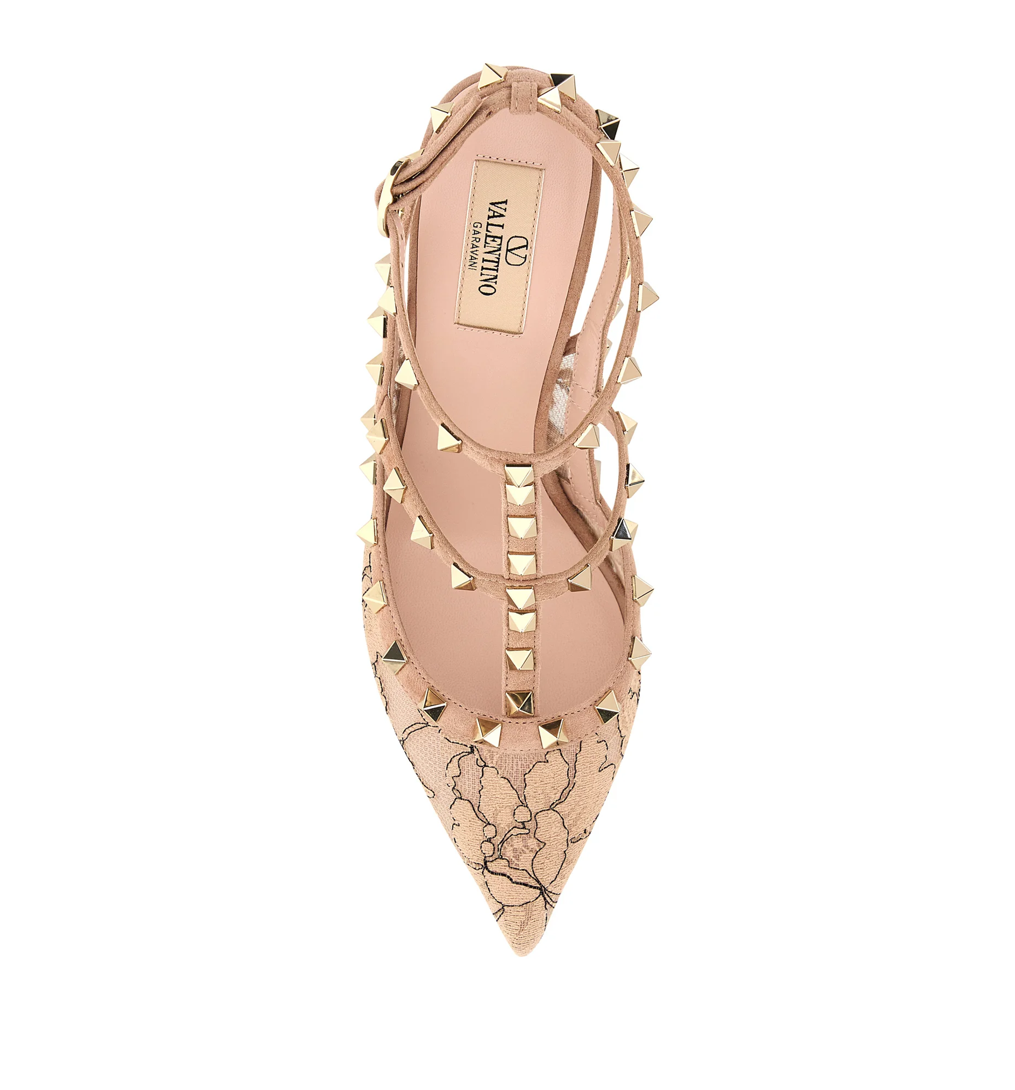 Rockstud Lace Pump With Straps 100mm