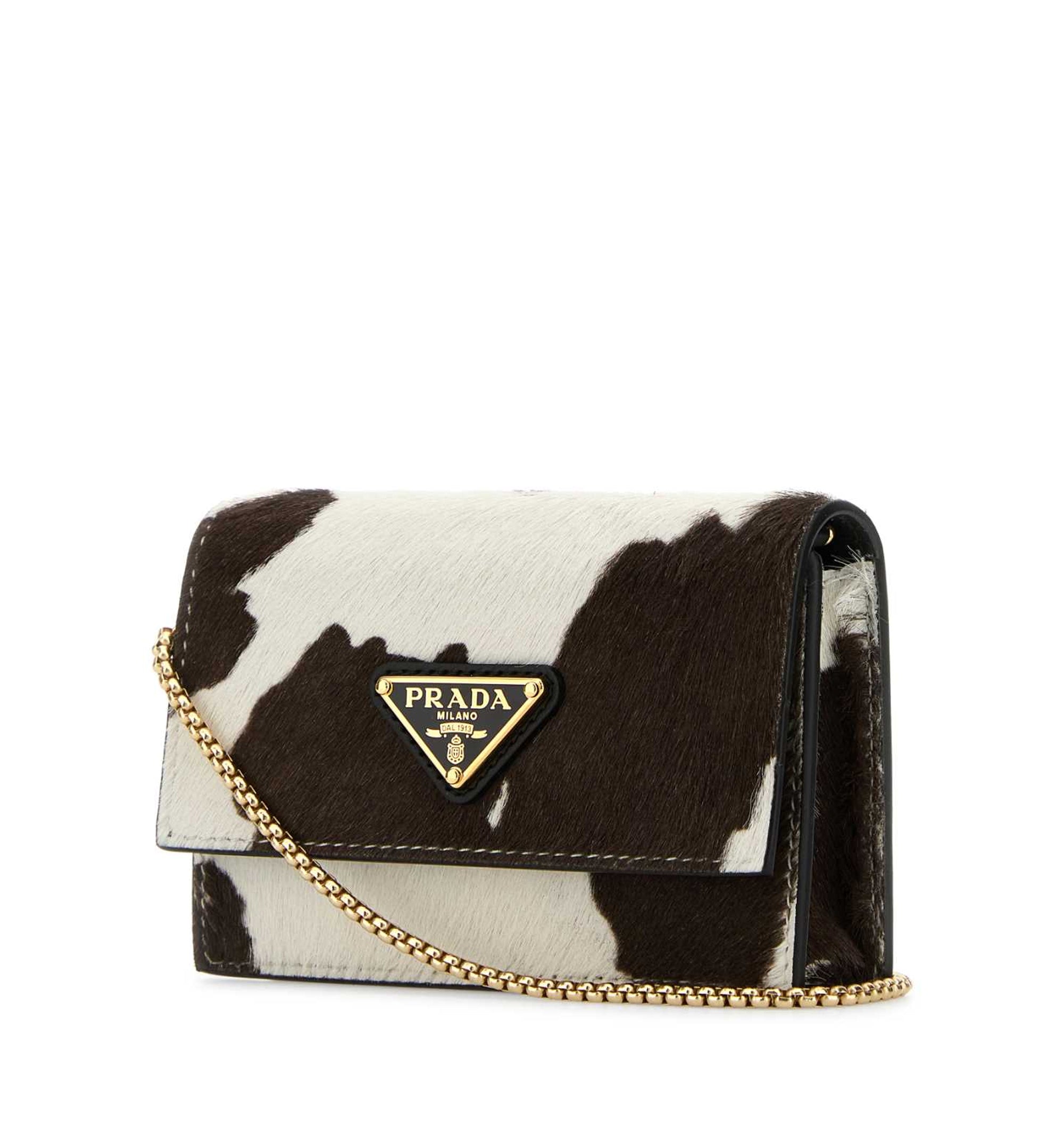 Printed Leather Card Holder With Shoulder Strap