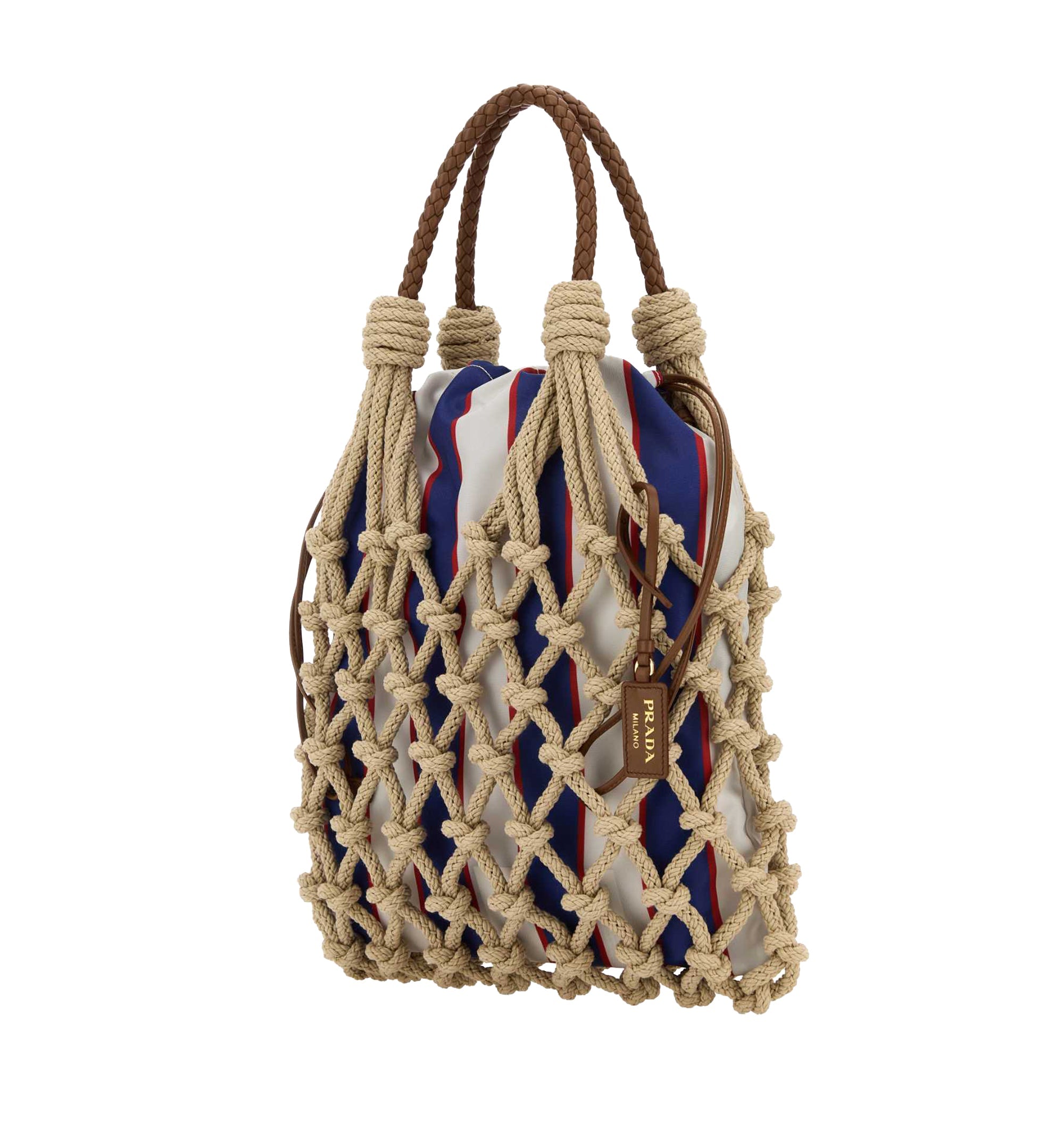 Prada Noué Medium Cotton Macramé Bag