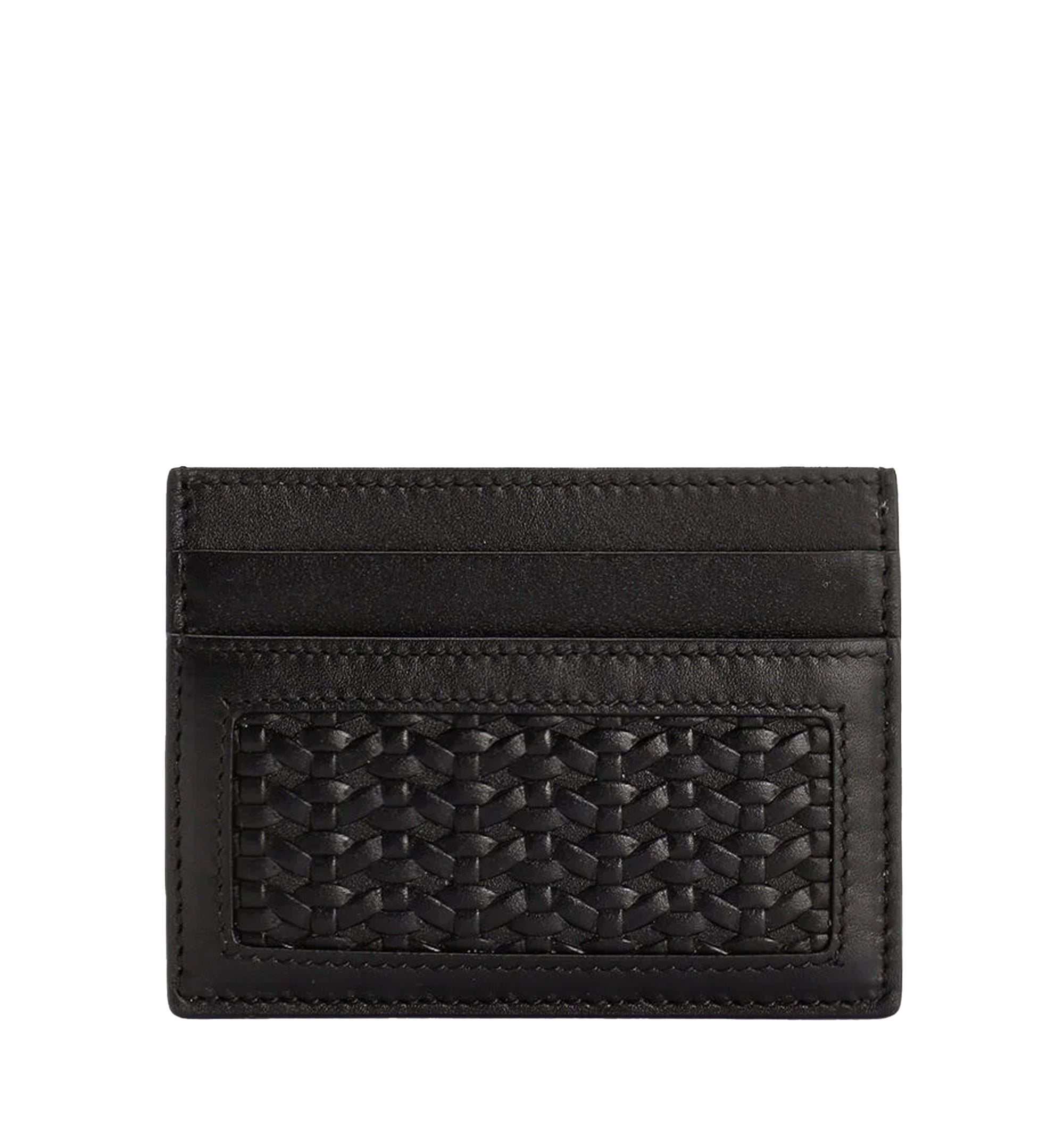 Woven Plongé Calfskin Card Holder