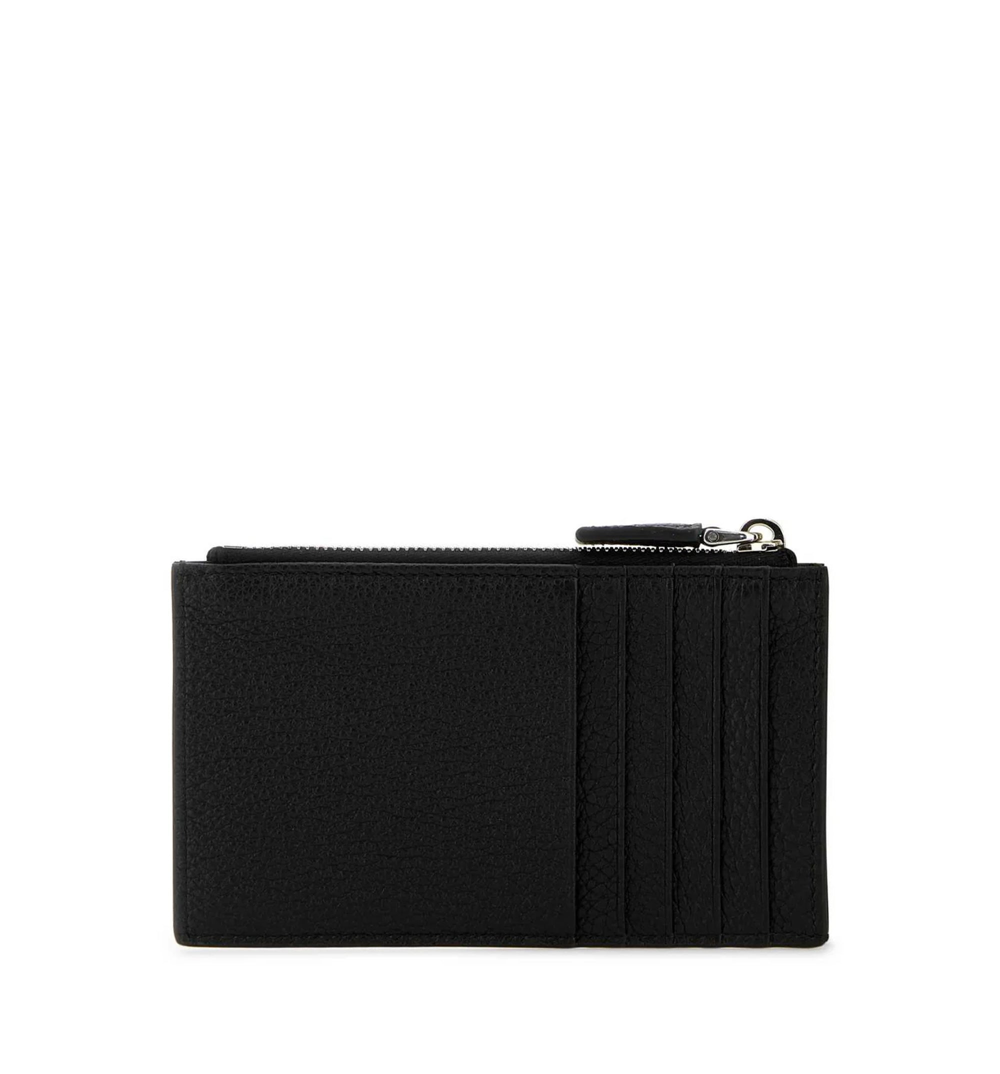 Saffiano Leather Card Holder - Black