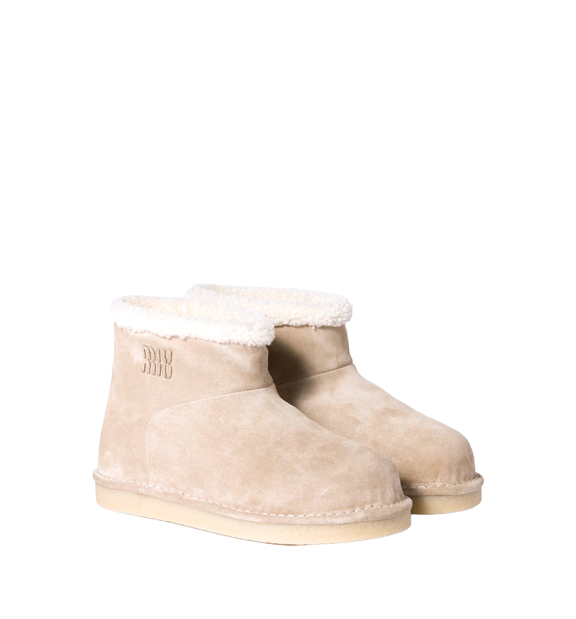 Suede And Shearling Booties