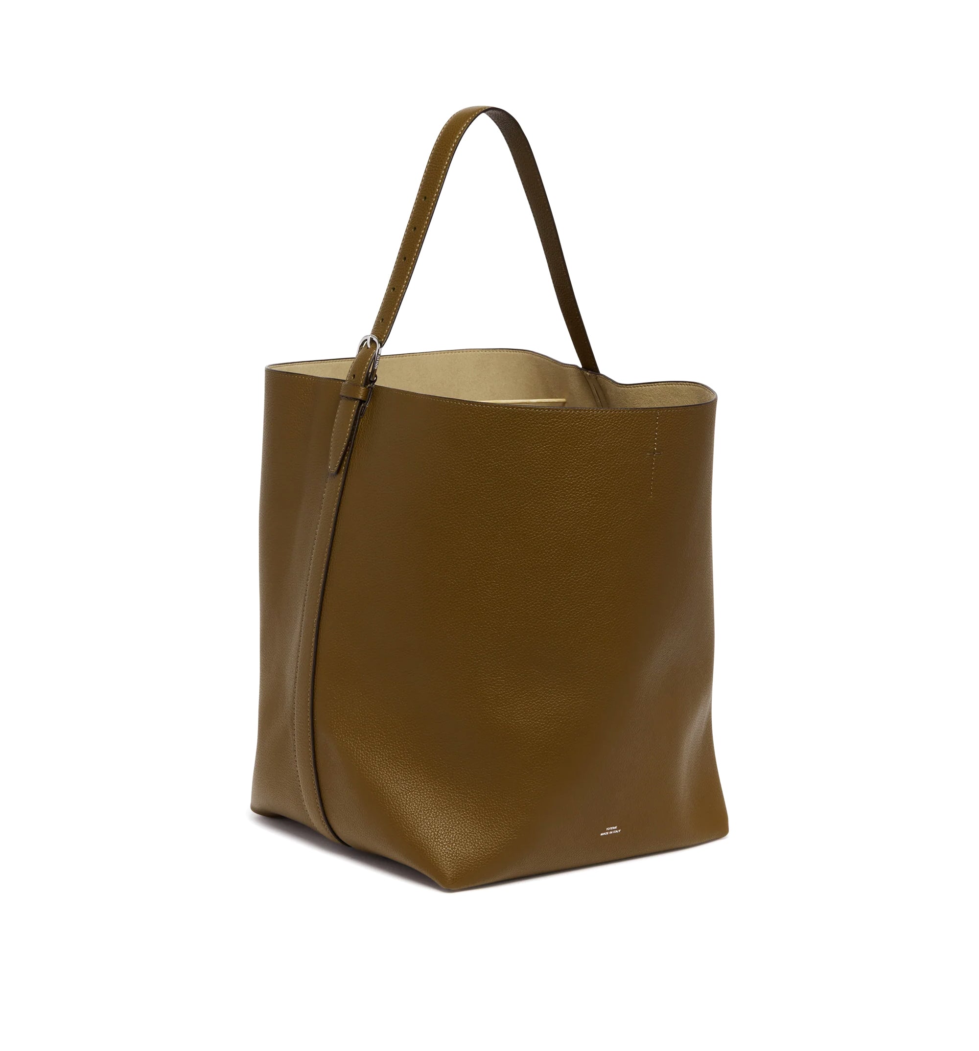 Belted Grained-Leather Handbag