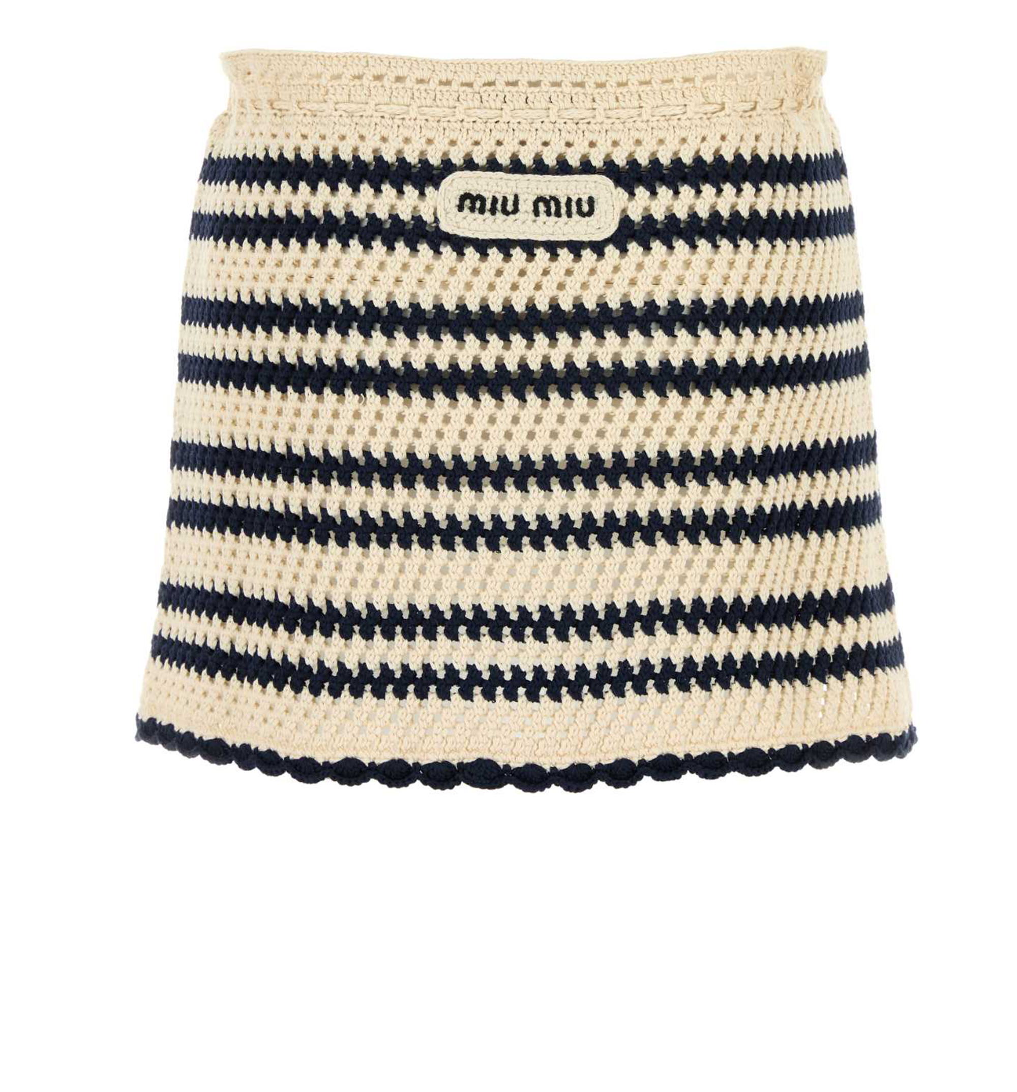 Two-Tone Crochet Miniskirt