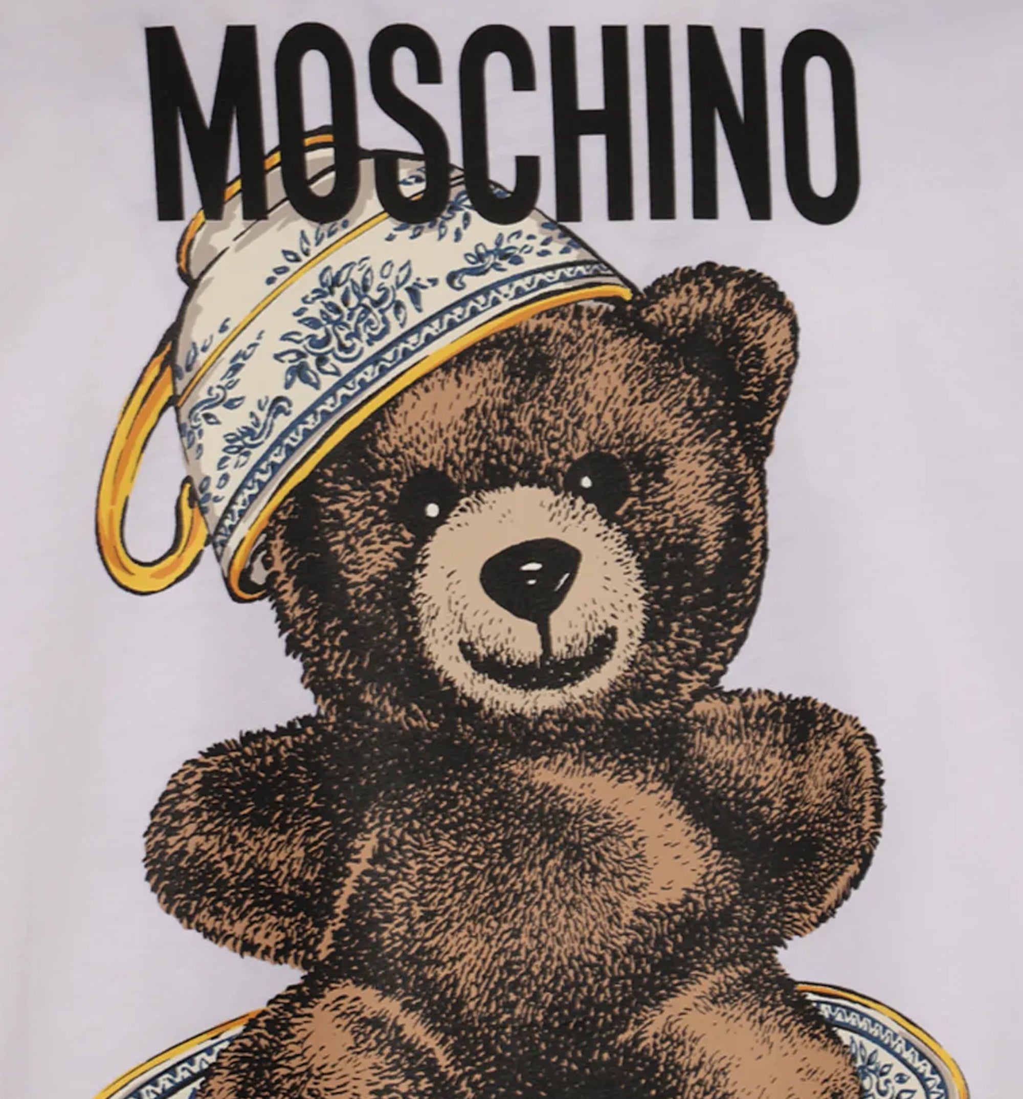 Organic Cotton Jersey T-Shirt Moschino Teddy Bear