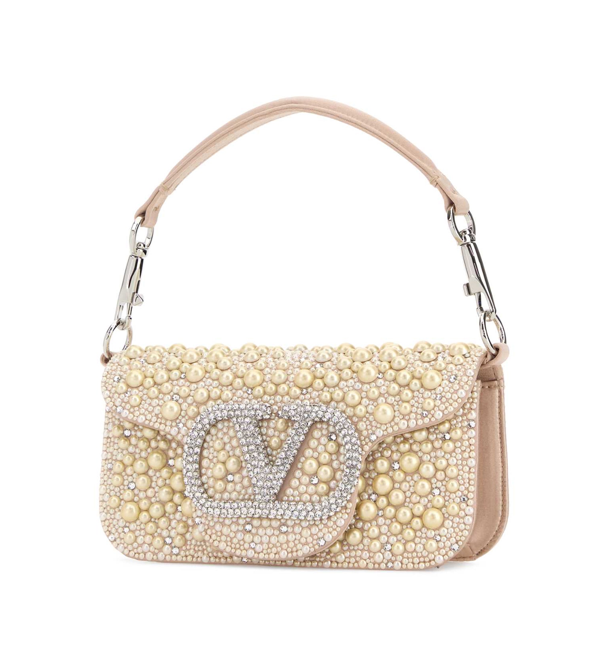 Locò Small Shoulder Bag With Pearls Rhinestones And Jewel
