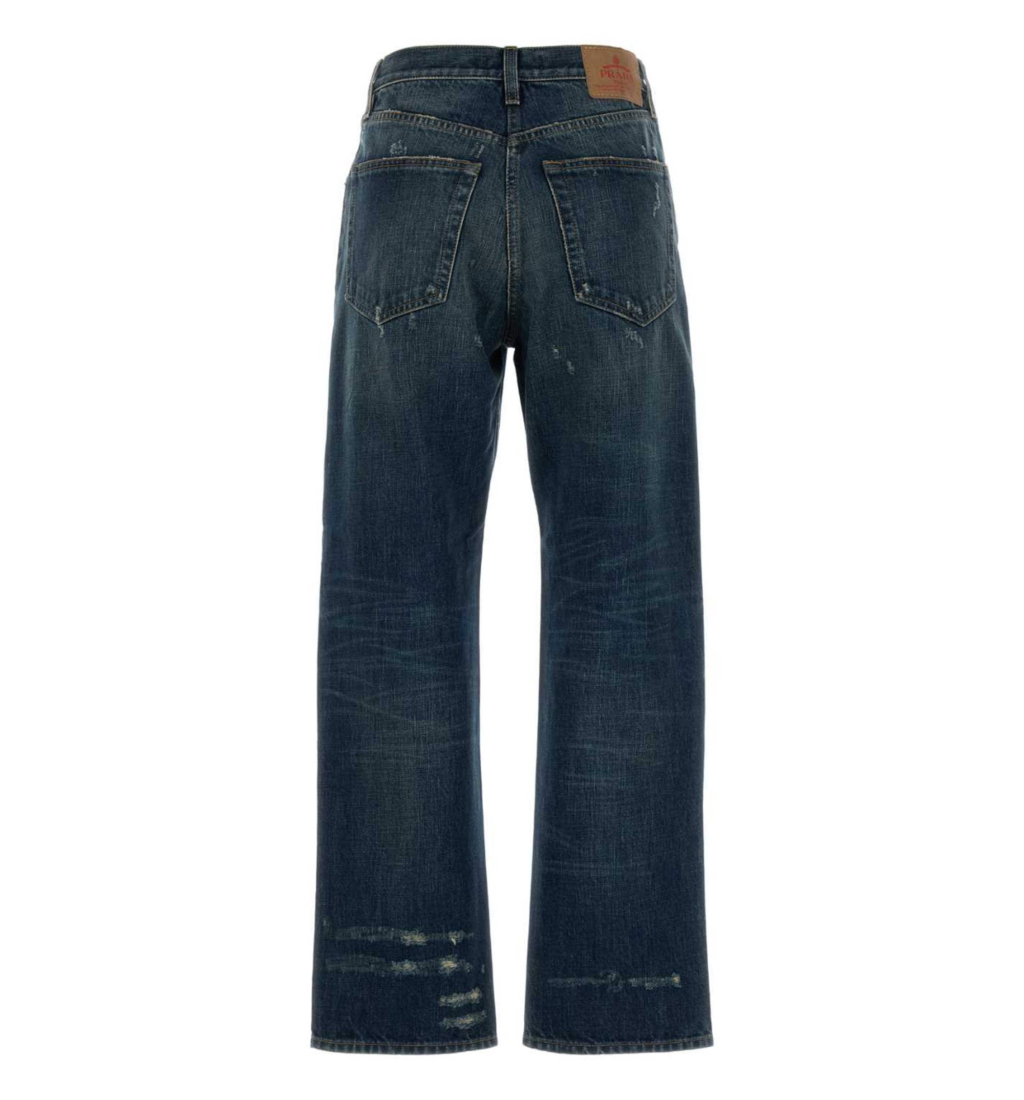 Five-Pocket Washed Denim Jeans