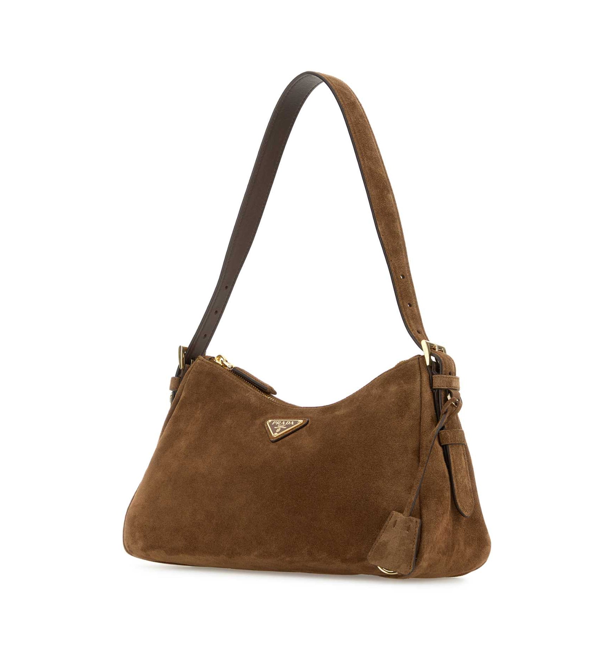Prada Aimée Medium Suede Shoulder Bag