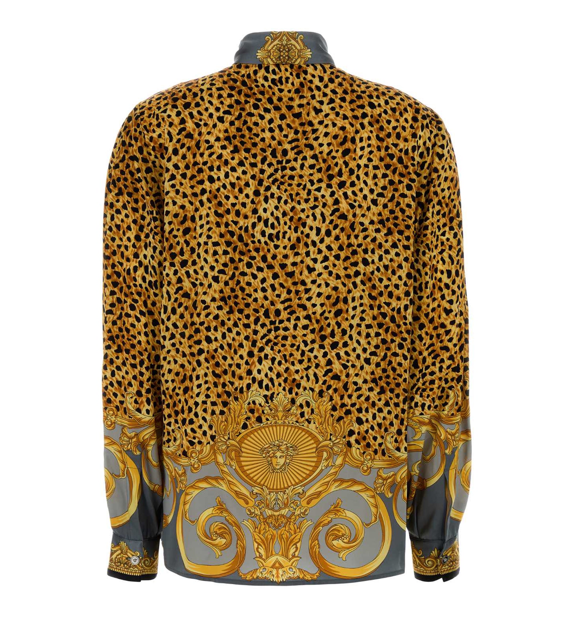 Cheetah Foulard Silk Lavallière Shirt