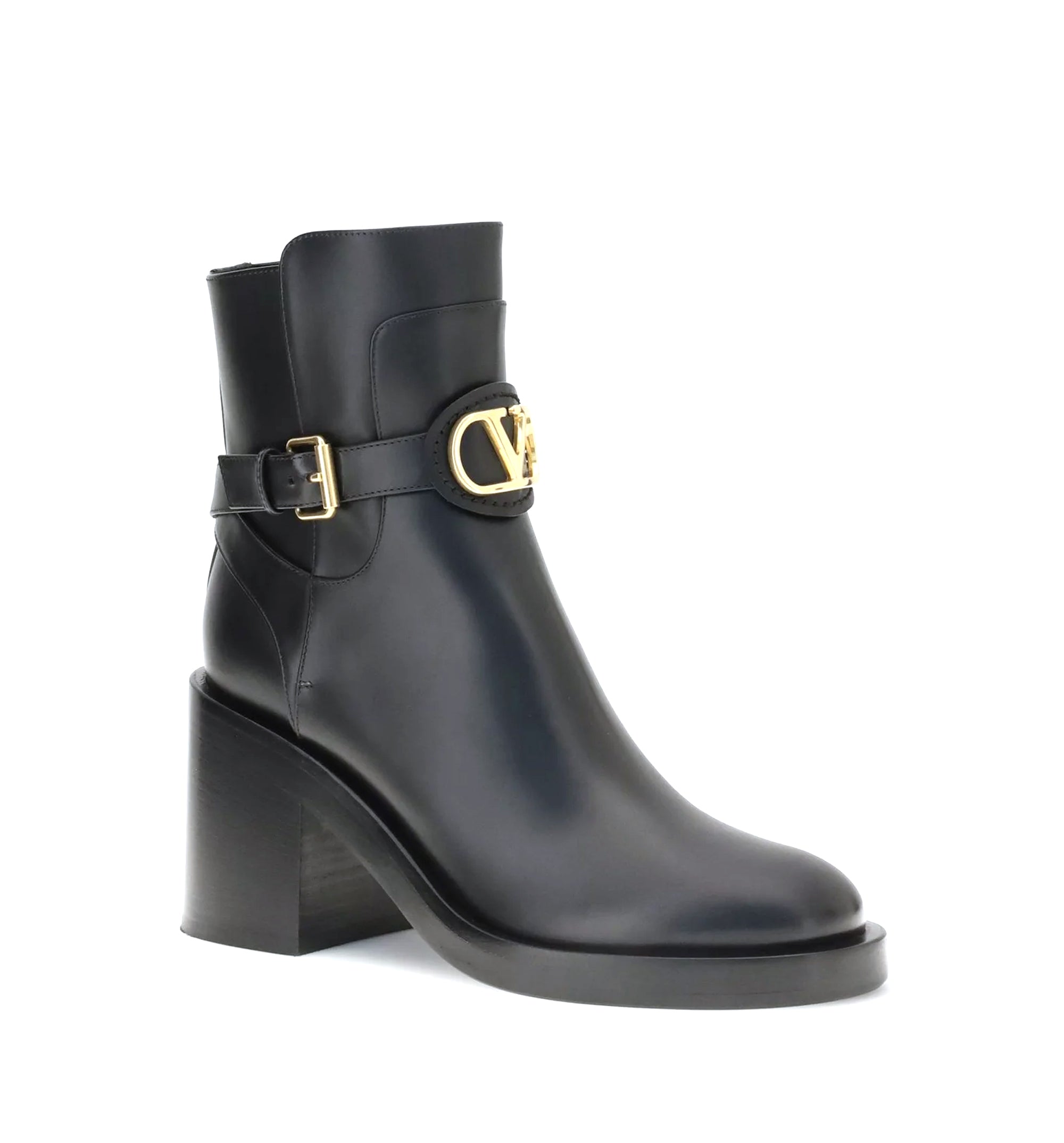 VLogo Signature Block Heel Ankle Boots