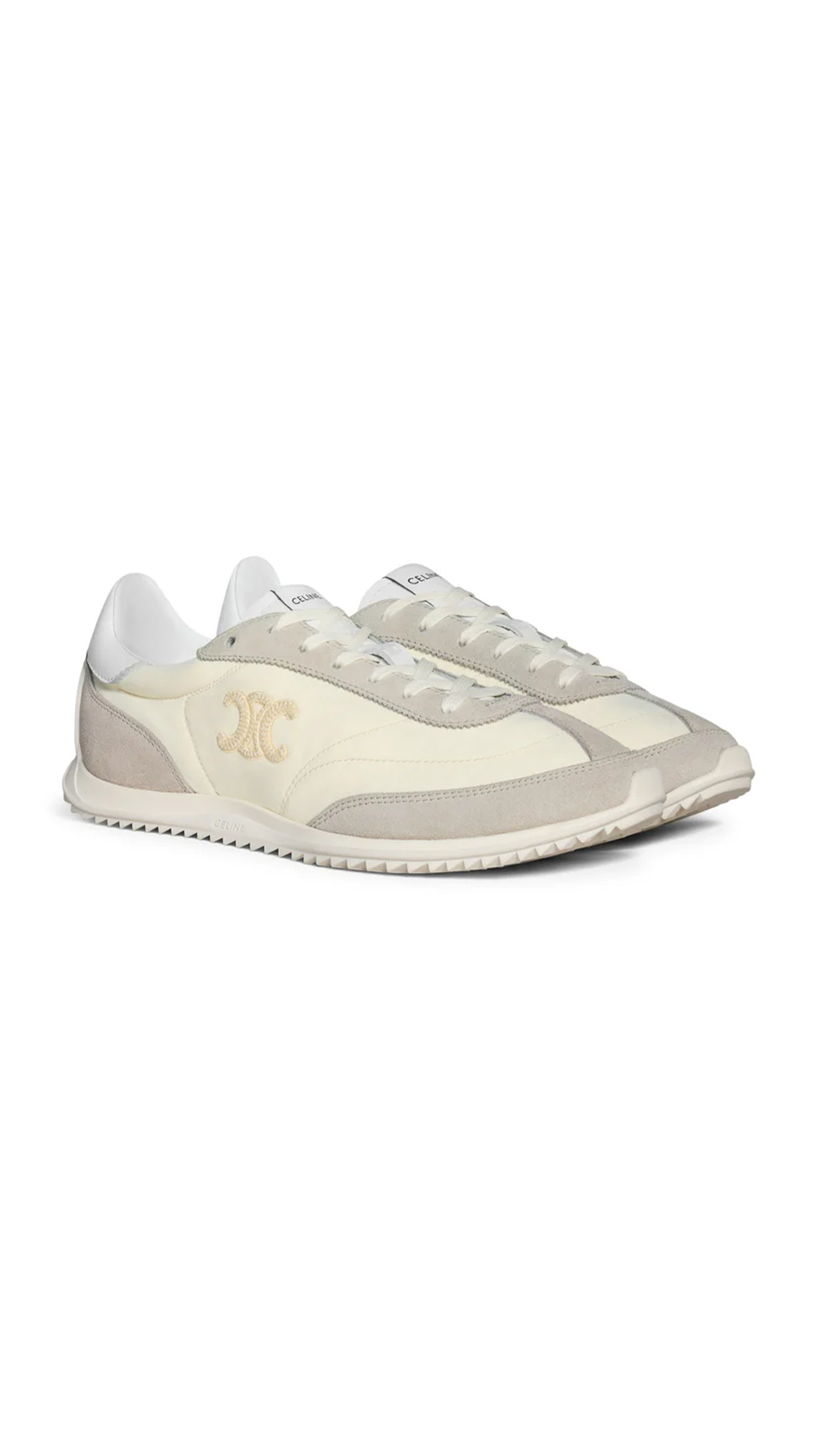 Racer Low Top Sneaker in Nylon, Suede and Calfskin