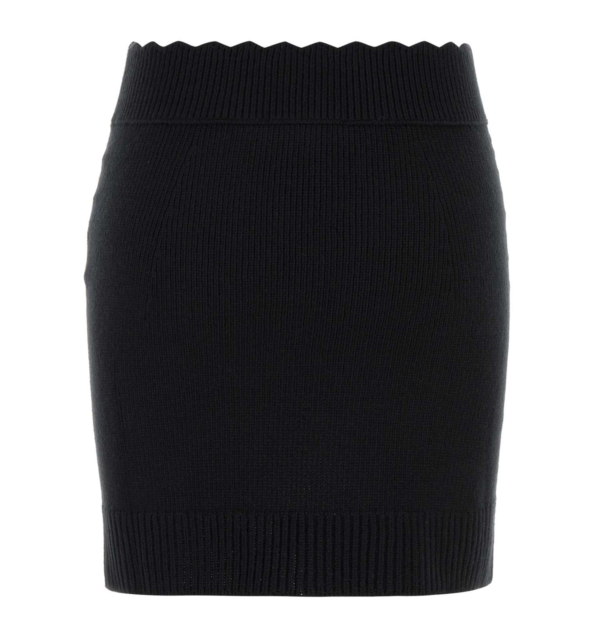 Fitted Mini Skirt In A Wool & Cashmere Knit